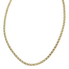 UnoAErre Men's 4.25mm Mariner Curbed Link Chain Necklace 14k Gold