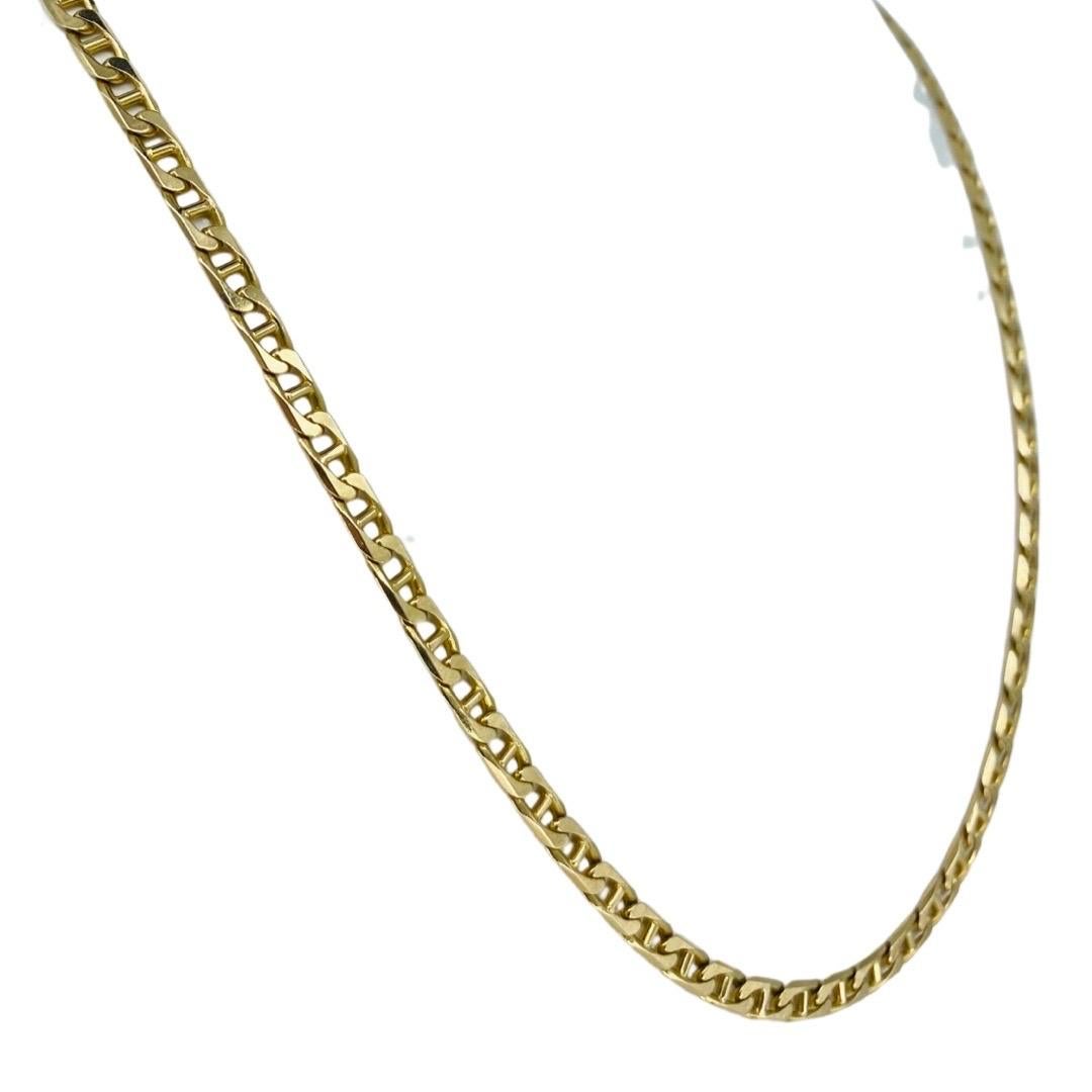 UnoAErre Men's 4.25mm Mariner Curbed Link Chain Necklace 14k Gold For Sale 1