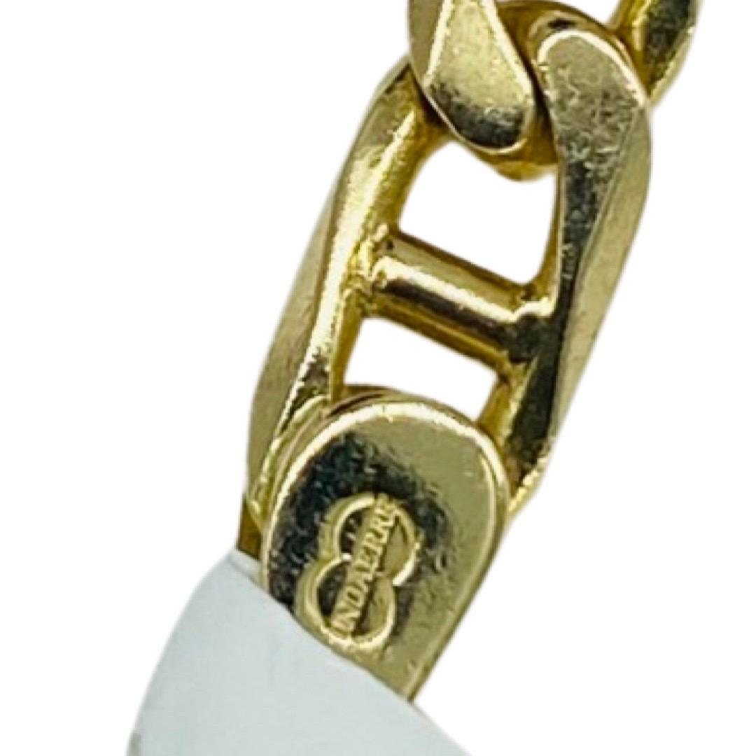 UnoAErre Men's 4.25mm Mariner Curbed Link Chain Necklace 14k Gold For Sale 2