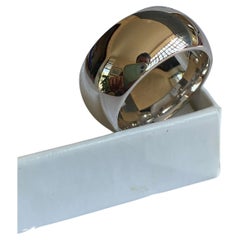 UnoAErre Rounded Band, 800 Rhodium Silver, New