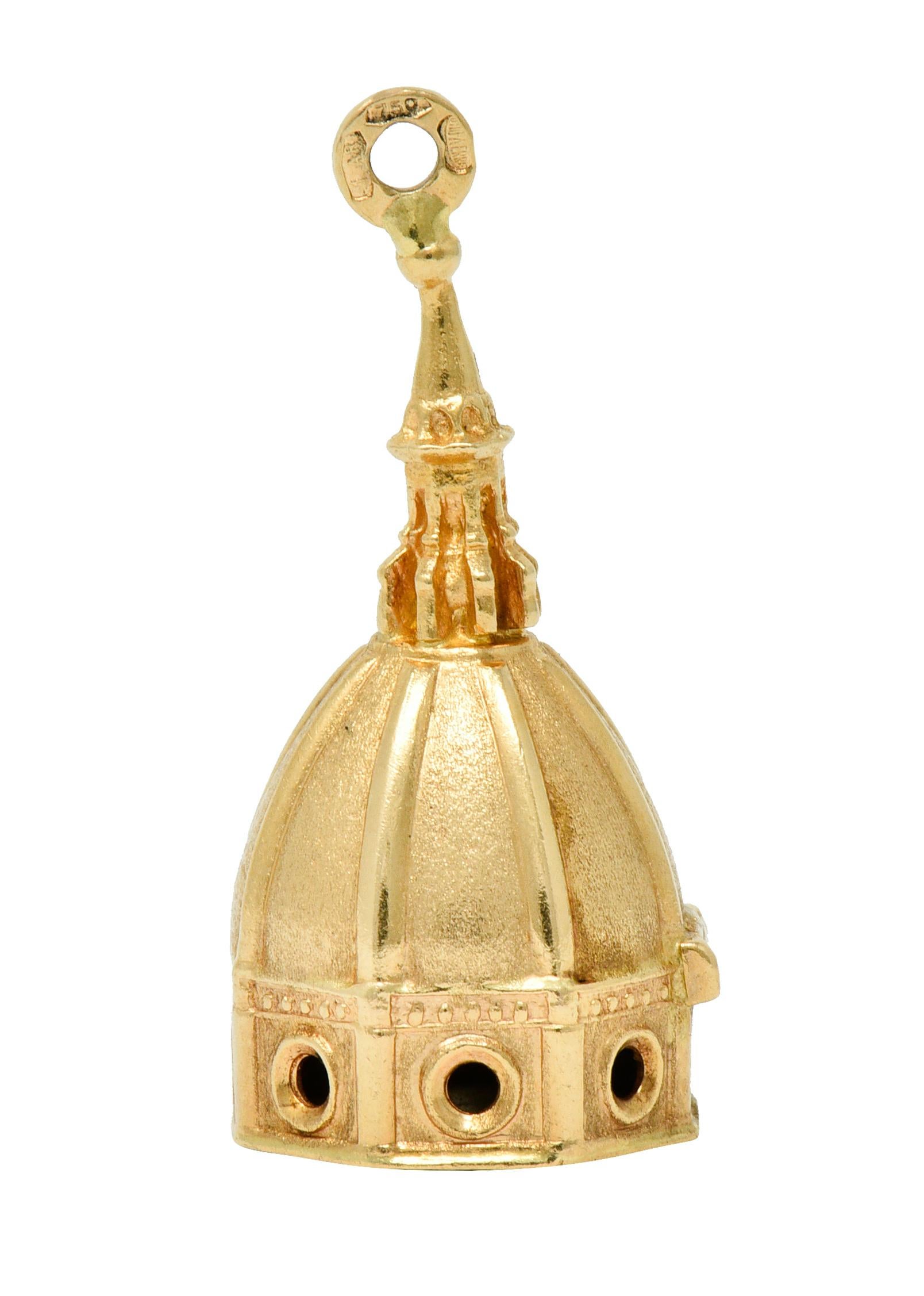 Contemporary UnoAErre Vintage 18 Karat Gold Florentine Duomo Basilica Charm