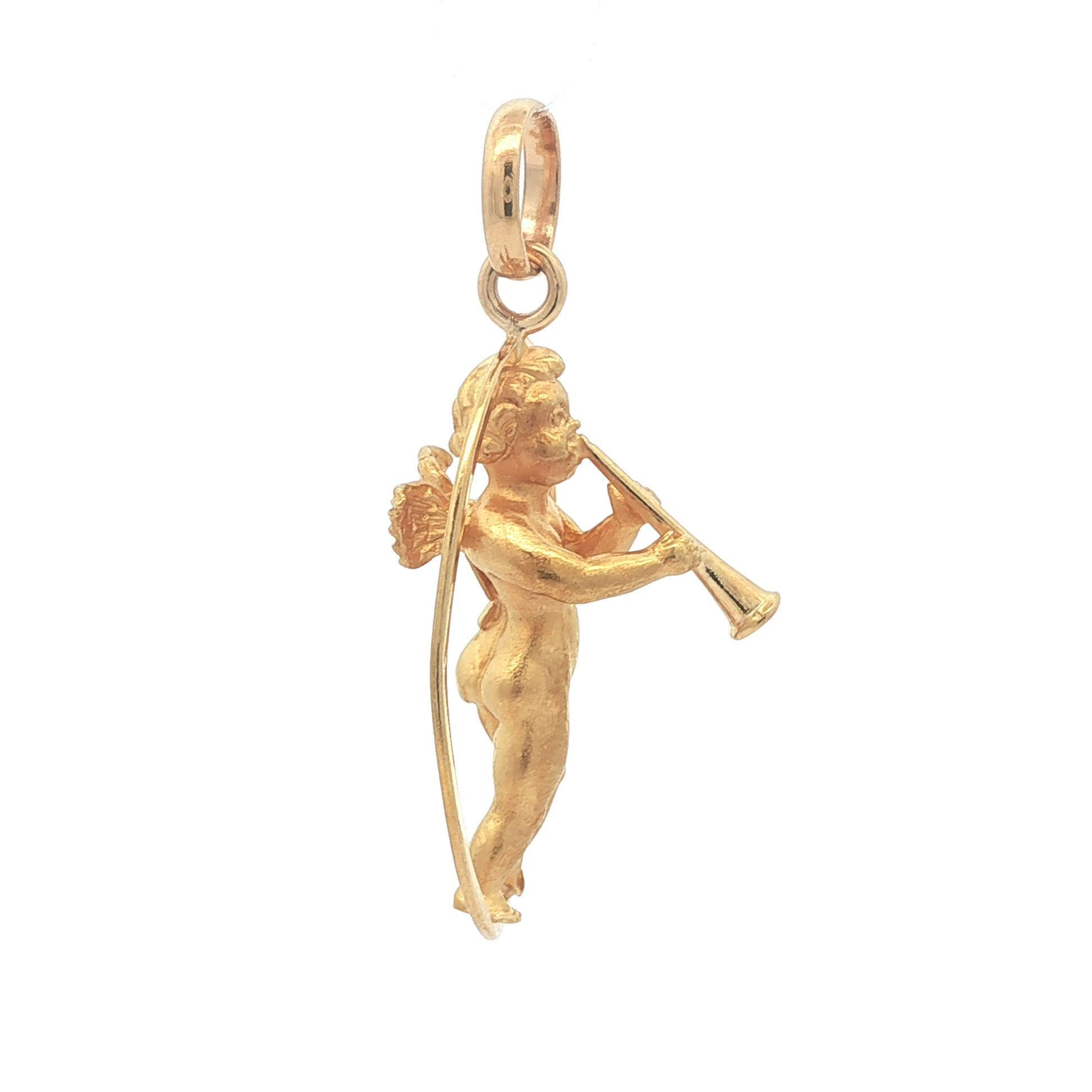 Donna UnoAErre Ciondolo a forma di angelo cherubino in oro giallo 18 ct. in vendita