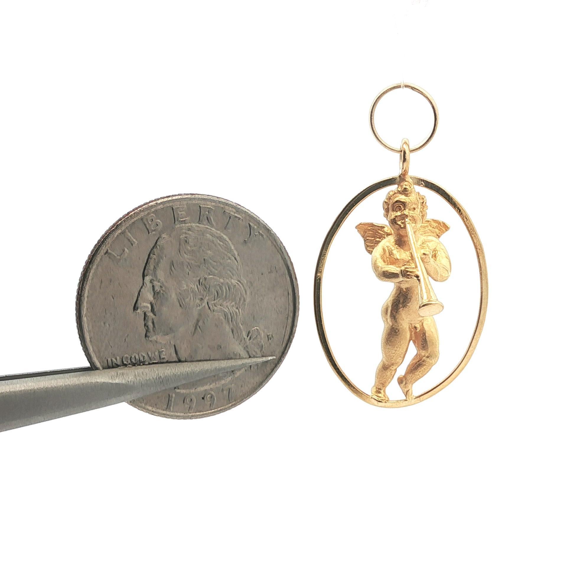 UnoAErre Ciondolo a forma di angelo cherubino in oro giallo 18 ct. in vendita 2