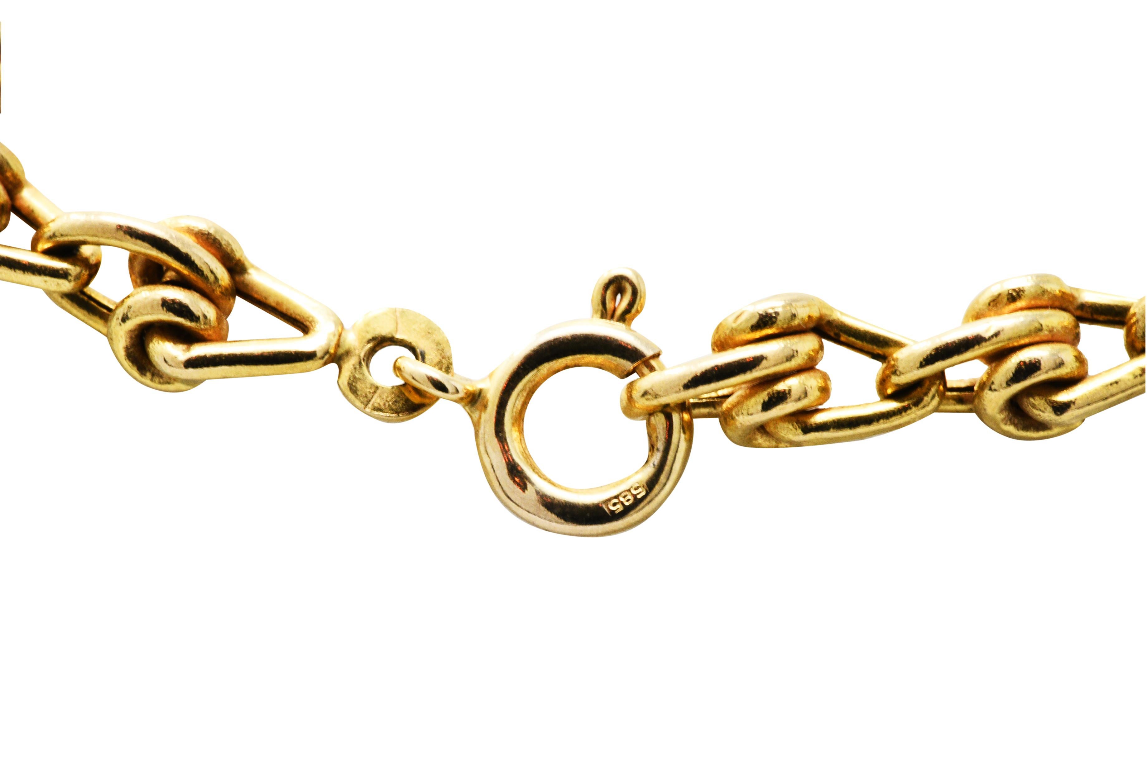 Contemporary Unoaerre Vintage Italian 14 Karat Gold Chain Necklace