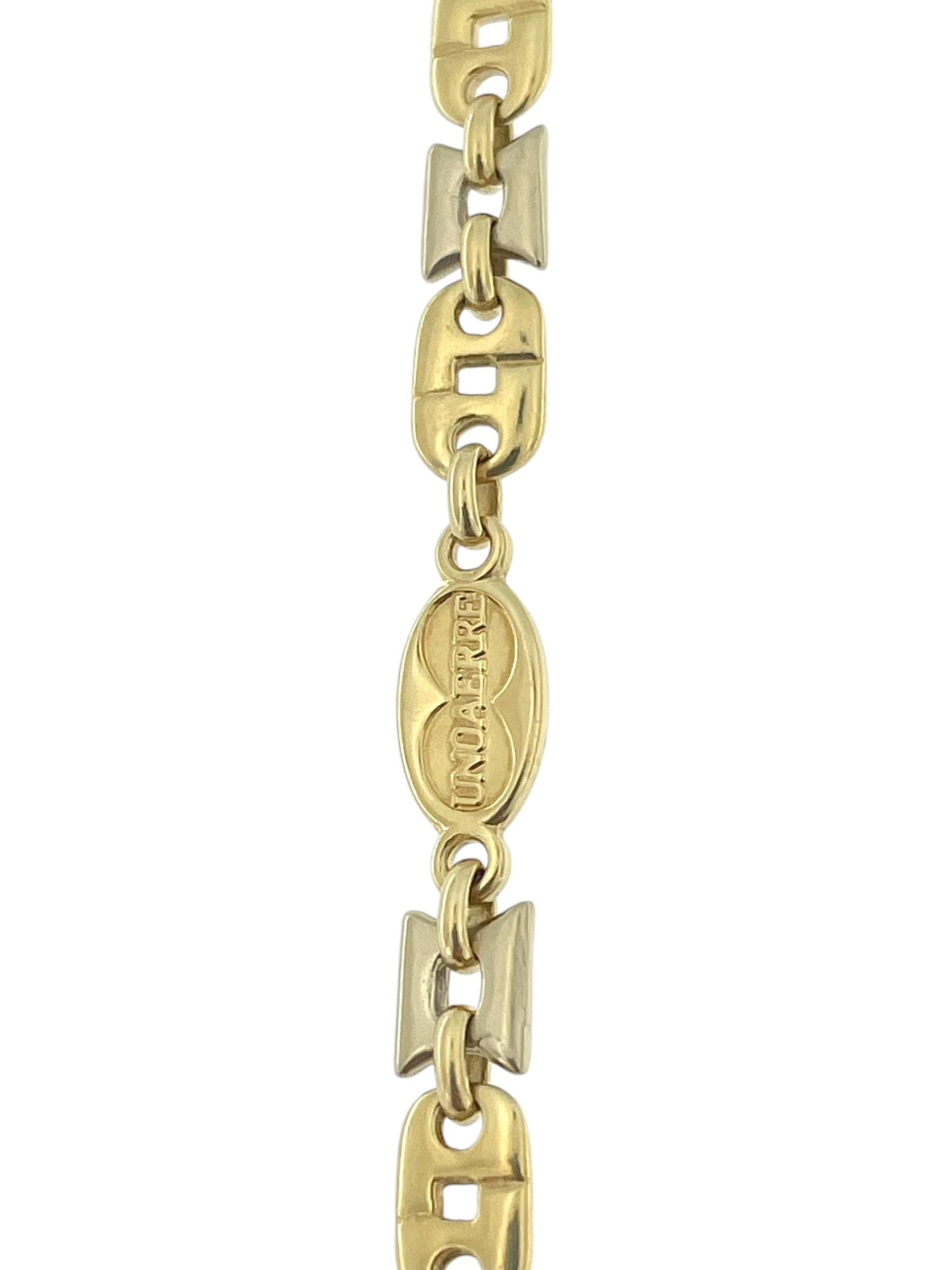 UnoAErre Yellow and White Gold Bracelet In Good Condition For Sale In Esch sur Alzette, Esch-sur-Alzette