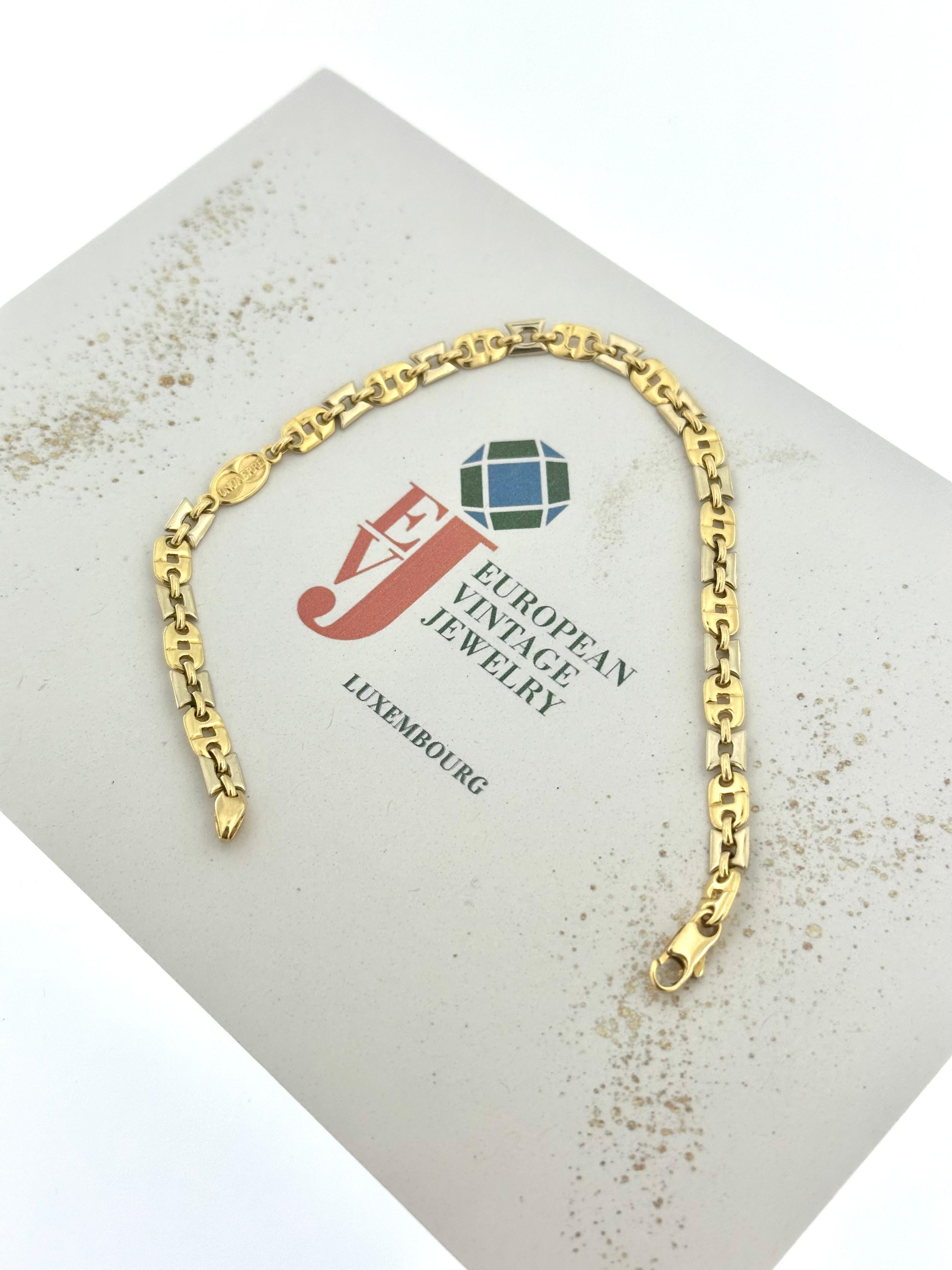 UnoAErre Yellow and White Gold Bracelet For Sale 4