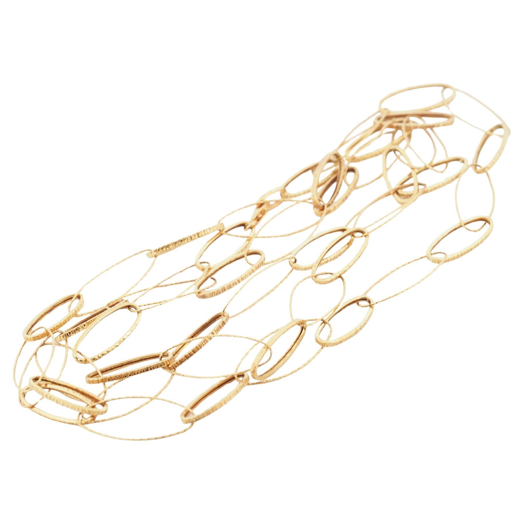 Collana UnoAErre in oro giallo da 7,4 grammi con design a Link in vendita