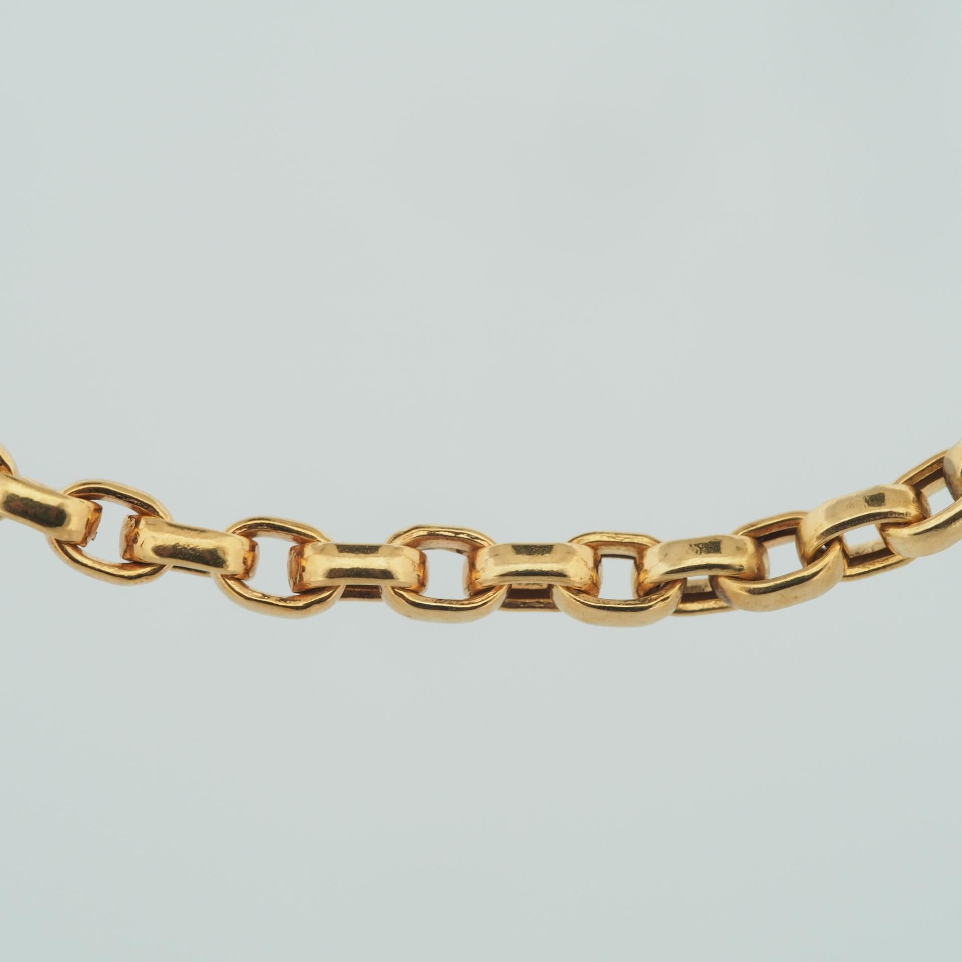 Unoaerre Yellow Gold 7.8 Grams Link Chain Necklace In Good Condition For Sale In Kobe, Hyogo