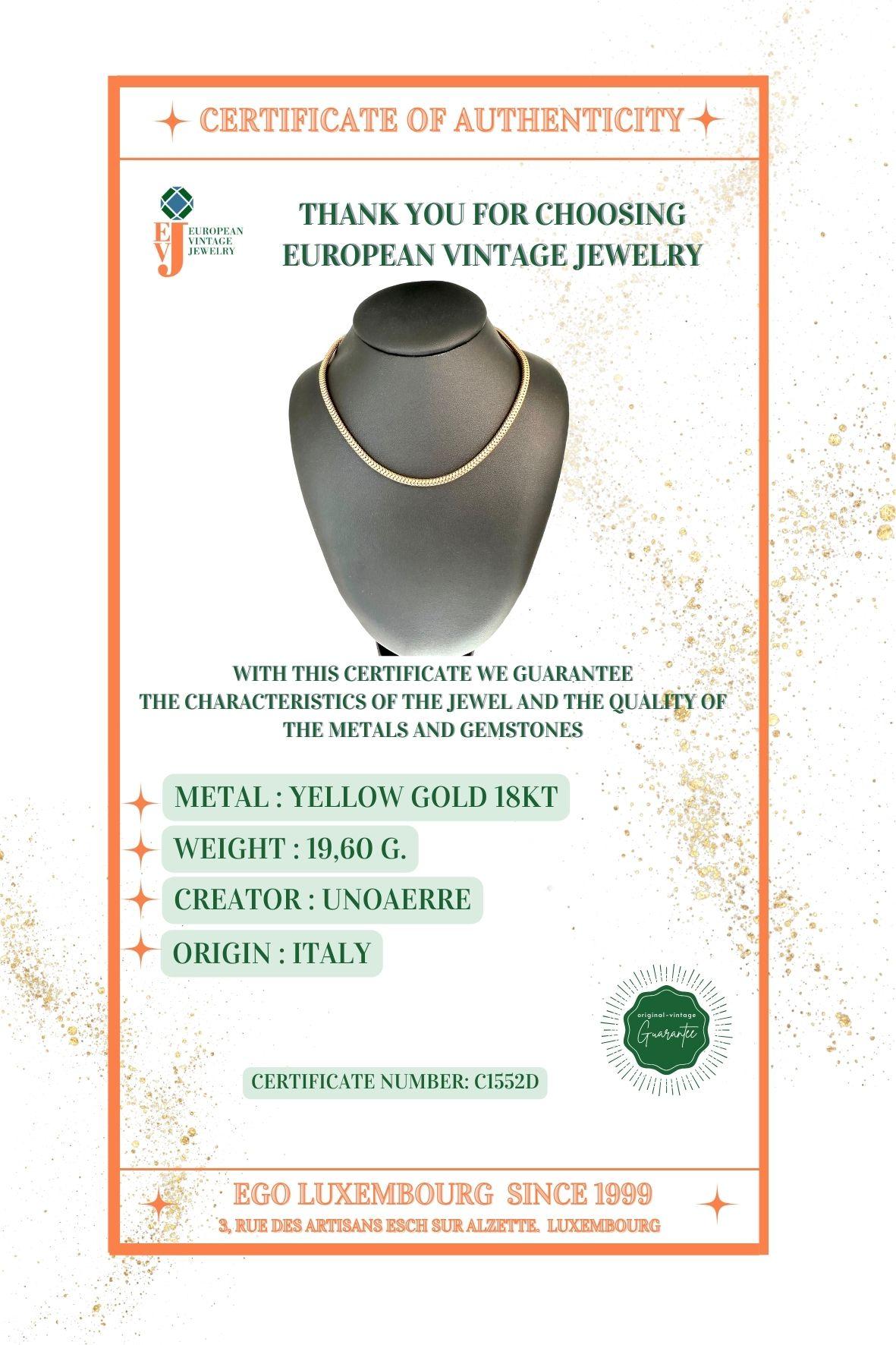 UnoAErre Yellow Gold Necklace For Sale 3