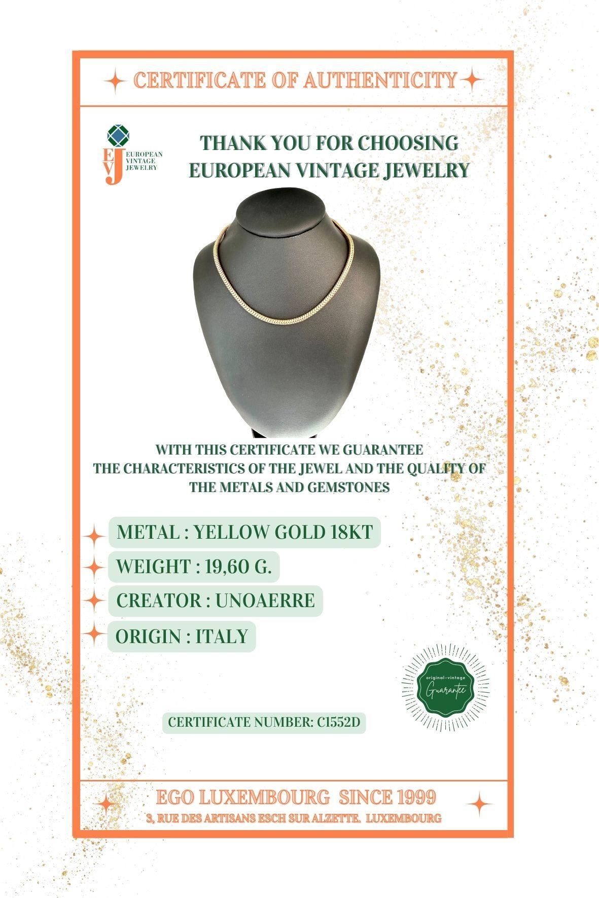 Collana UnoAErre in oro giallo in vendita 2