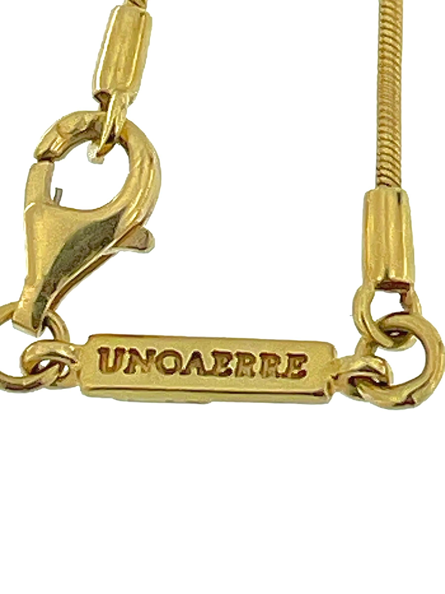 UnoAErre Yellow Gold Necklace with Heart Pendant In Good Condition For Sale In Esch sur Alzette, Esch-sur-Alzette