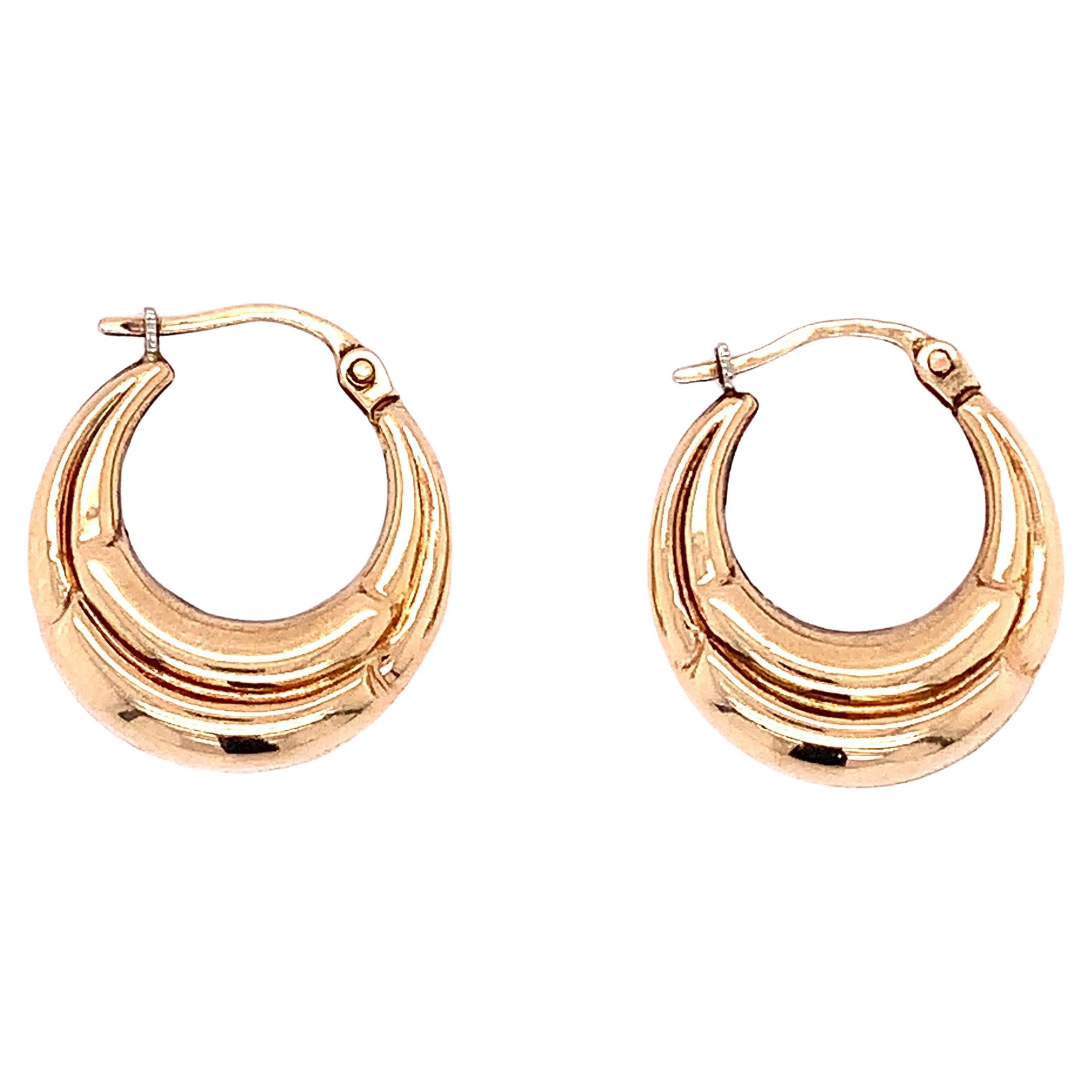 Unoaerre Gelbgold kleine klobige Ohrringe Italien im Angebot