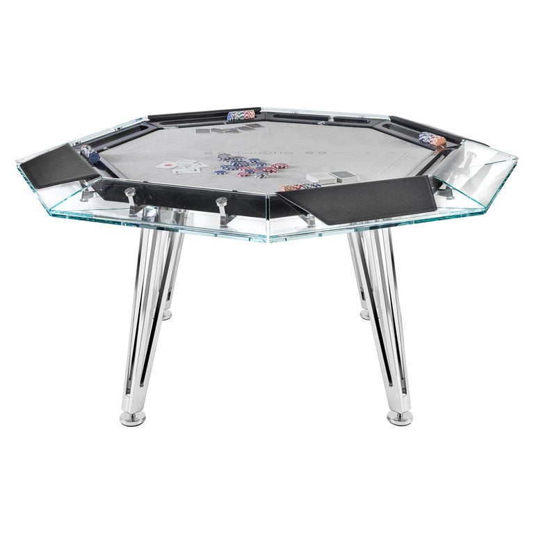 Contemporary Black Marble 8 Players Poker Table by Impatia For Sale at 1stDibs