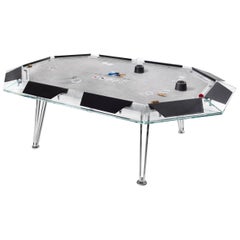 10 Players Modern Poker Table  with Marble Detailing by Impatia