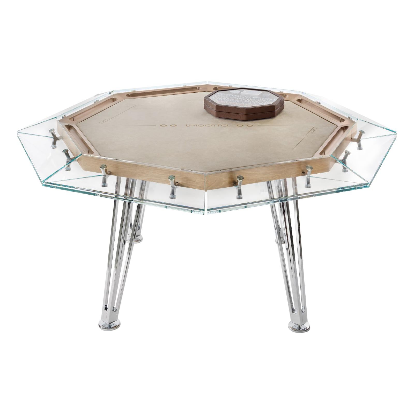 Unootto Wood, 8 Players, Contemporary Design Poker Table by Impatia