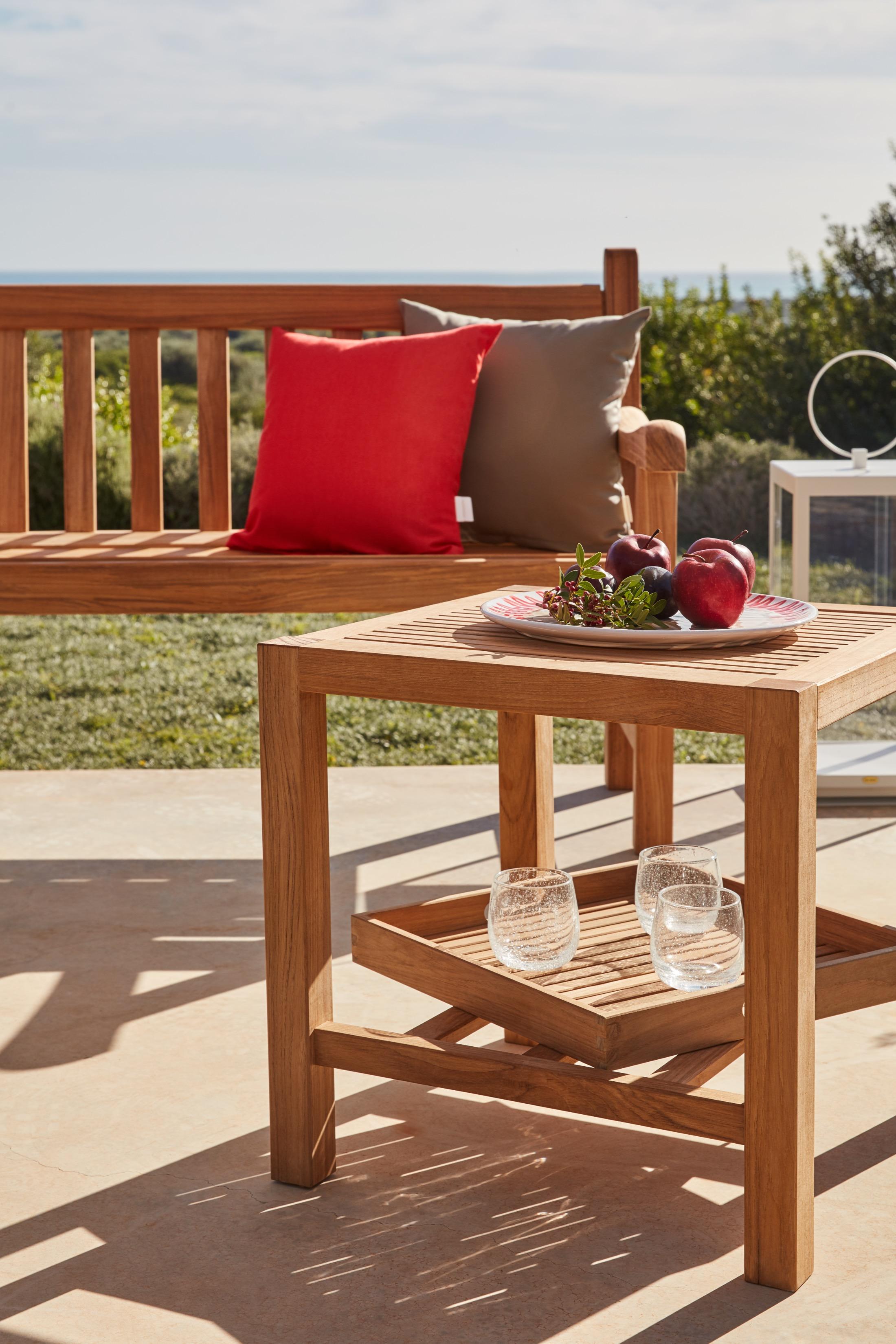 Wood Unopiu' Chelsea Coffee Table Square Outdoor Collection For Sale