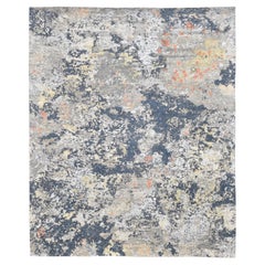 Unqiue Abstract Floral Designed High Low Rug 7'10''x9'7''