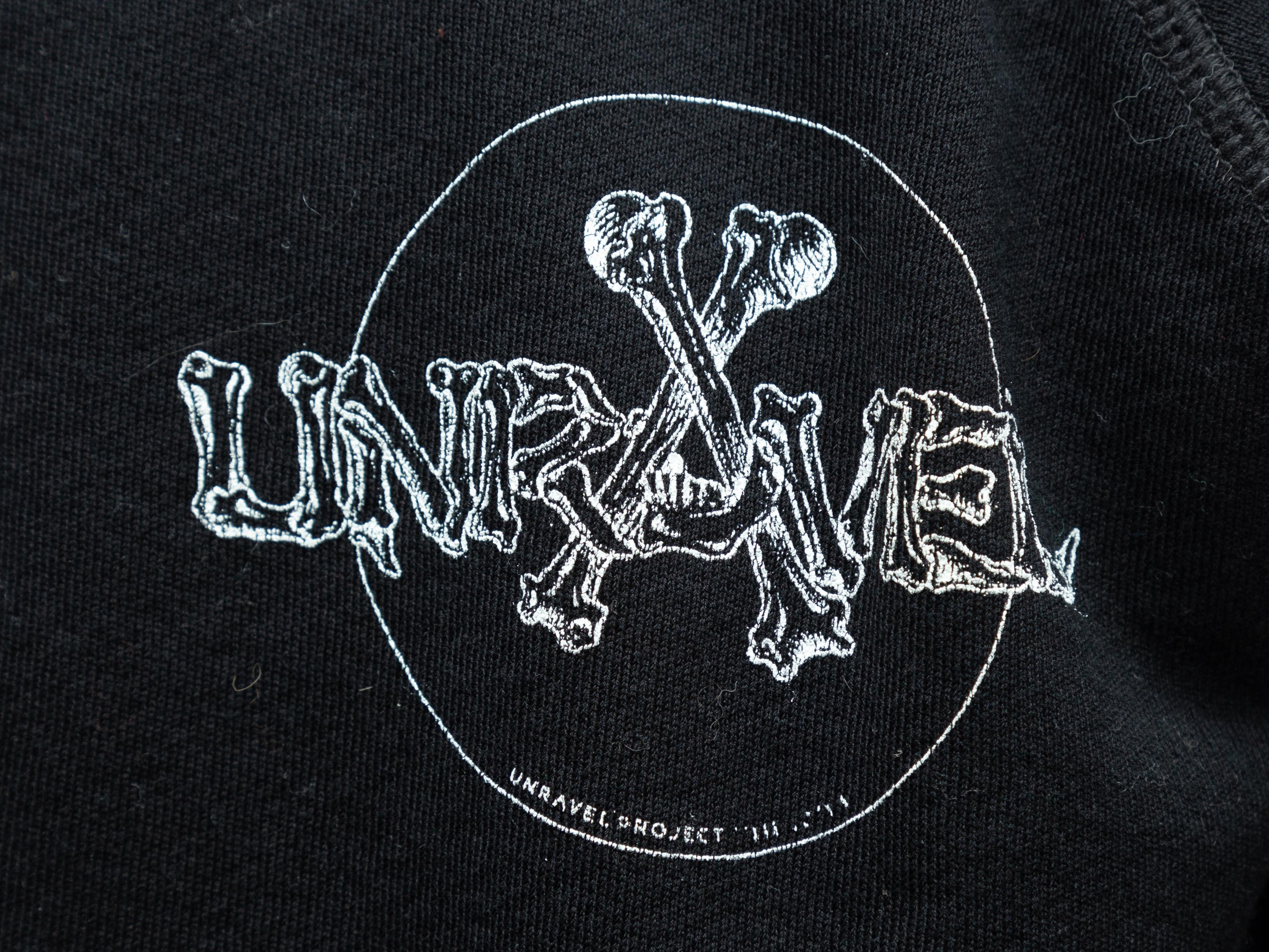 Unravel Project Black & White Distressed Sweatshirt 2