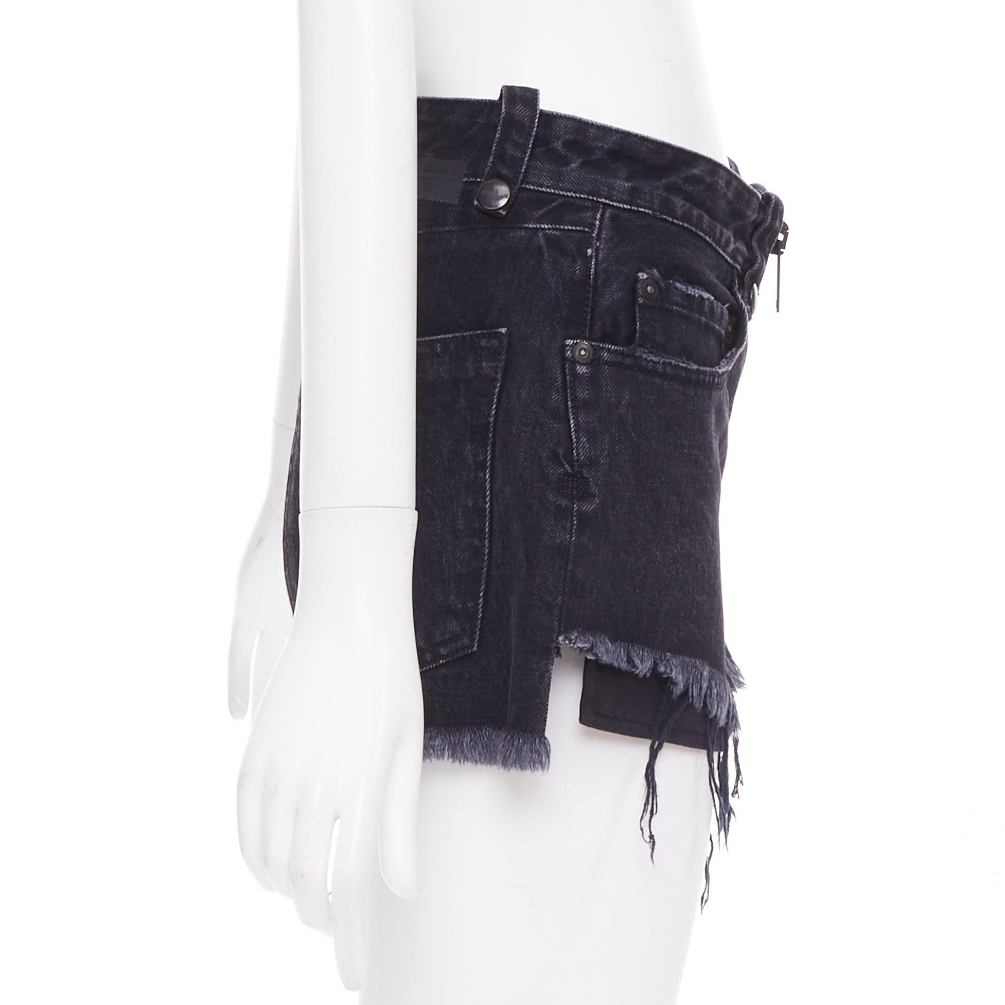 UNRAVEL PROJECT mini shorts apenados con cremallera de algodón azul oscuro 25 en Excelente estado para la venta en Hong Kong, NT