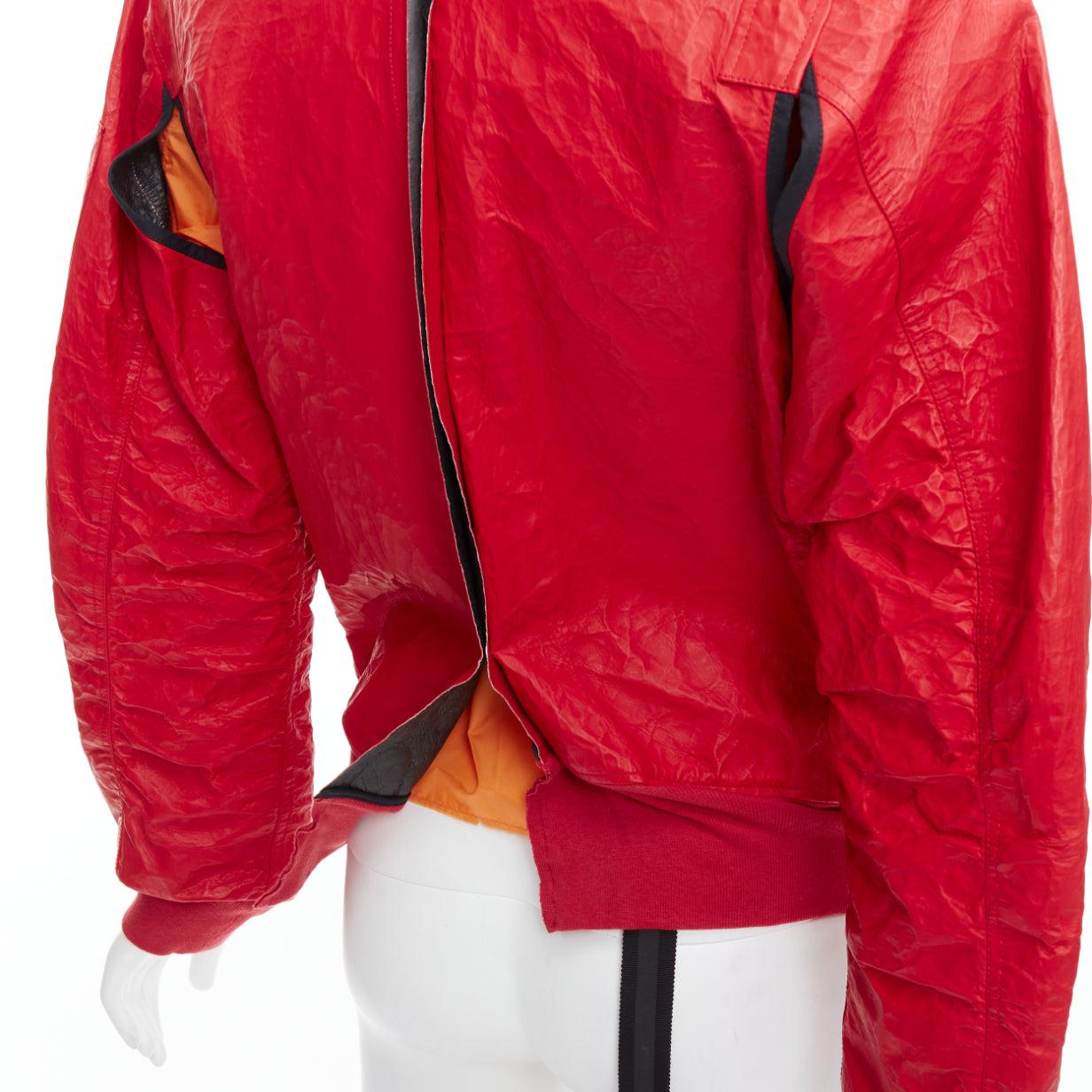 Bomber UNRAVELPROJECT in pelle rossa foderato in nylon arancione IT38 XS
Riferimento: NKLL/A00350
Marchio: Progetto Unravel
Materiale: Pelle, misto
Colore: Rosso, Argento
Modello: Tinta unita
Chiusura: zip
Fodera: Tessuto arancione
Dettagli extra: