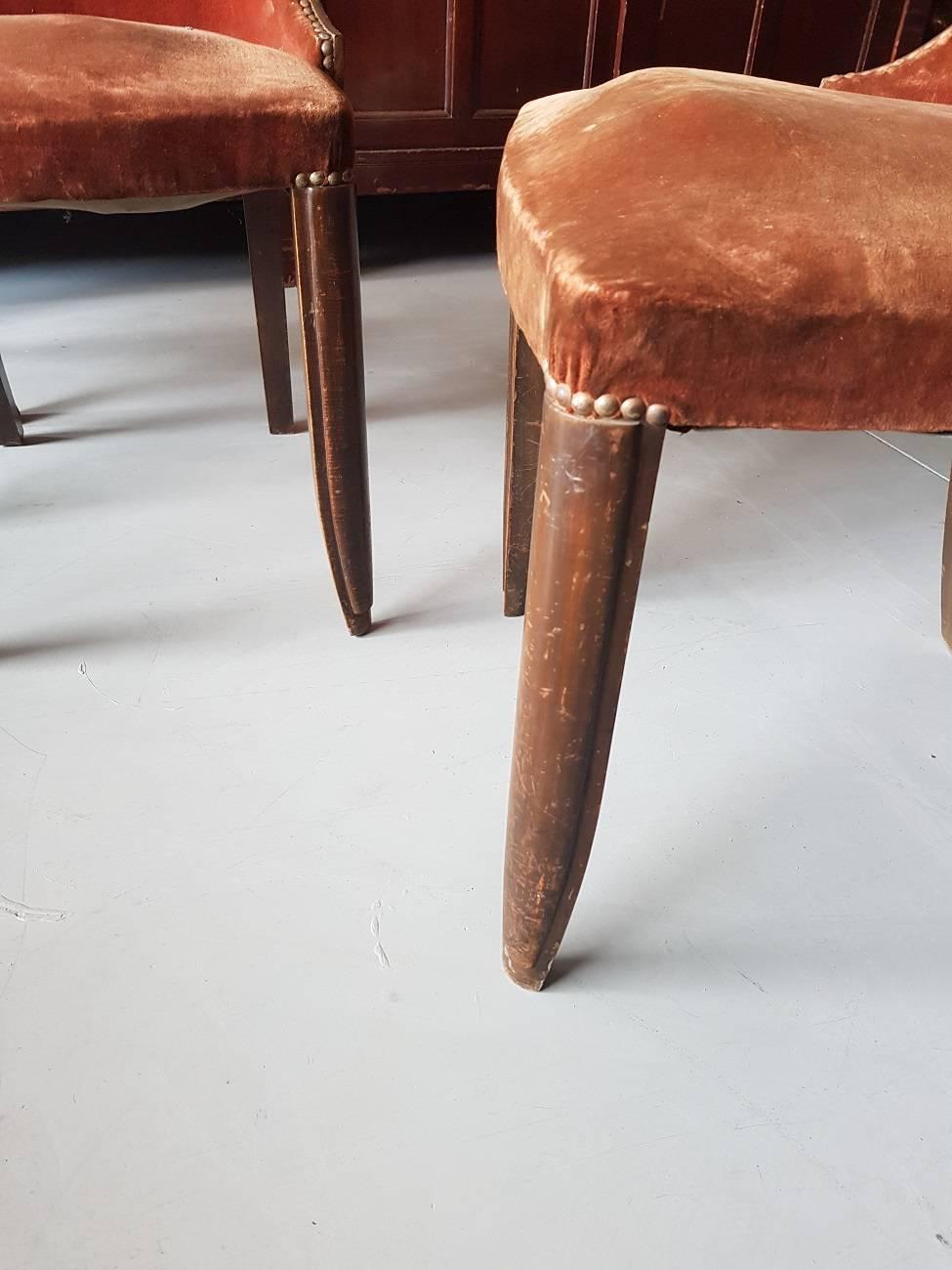 Unrestored French Art Deco Dining Chairs from 1920-1930 1