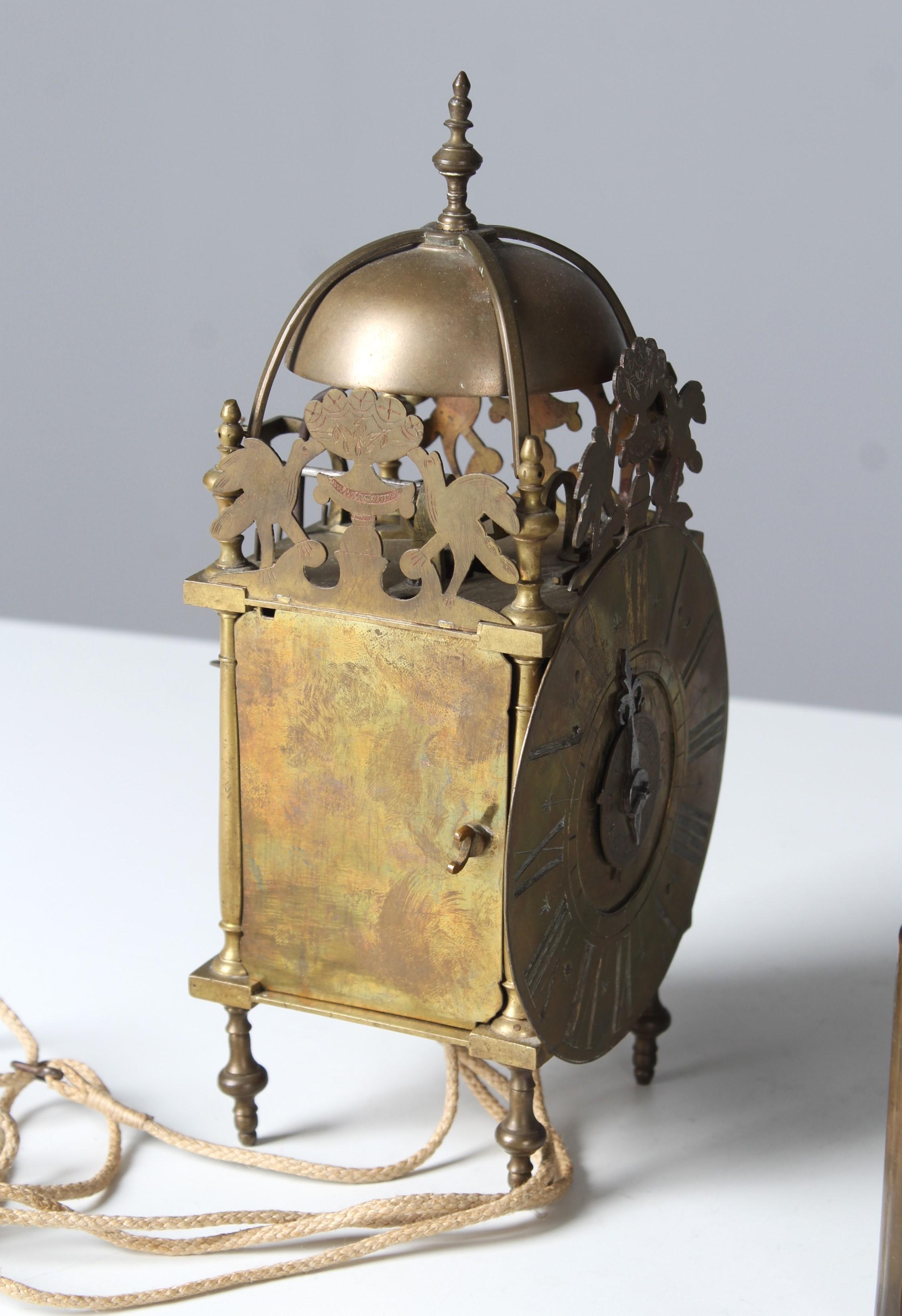 Unrestored French Lantern Clock, Early 18th Century 1