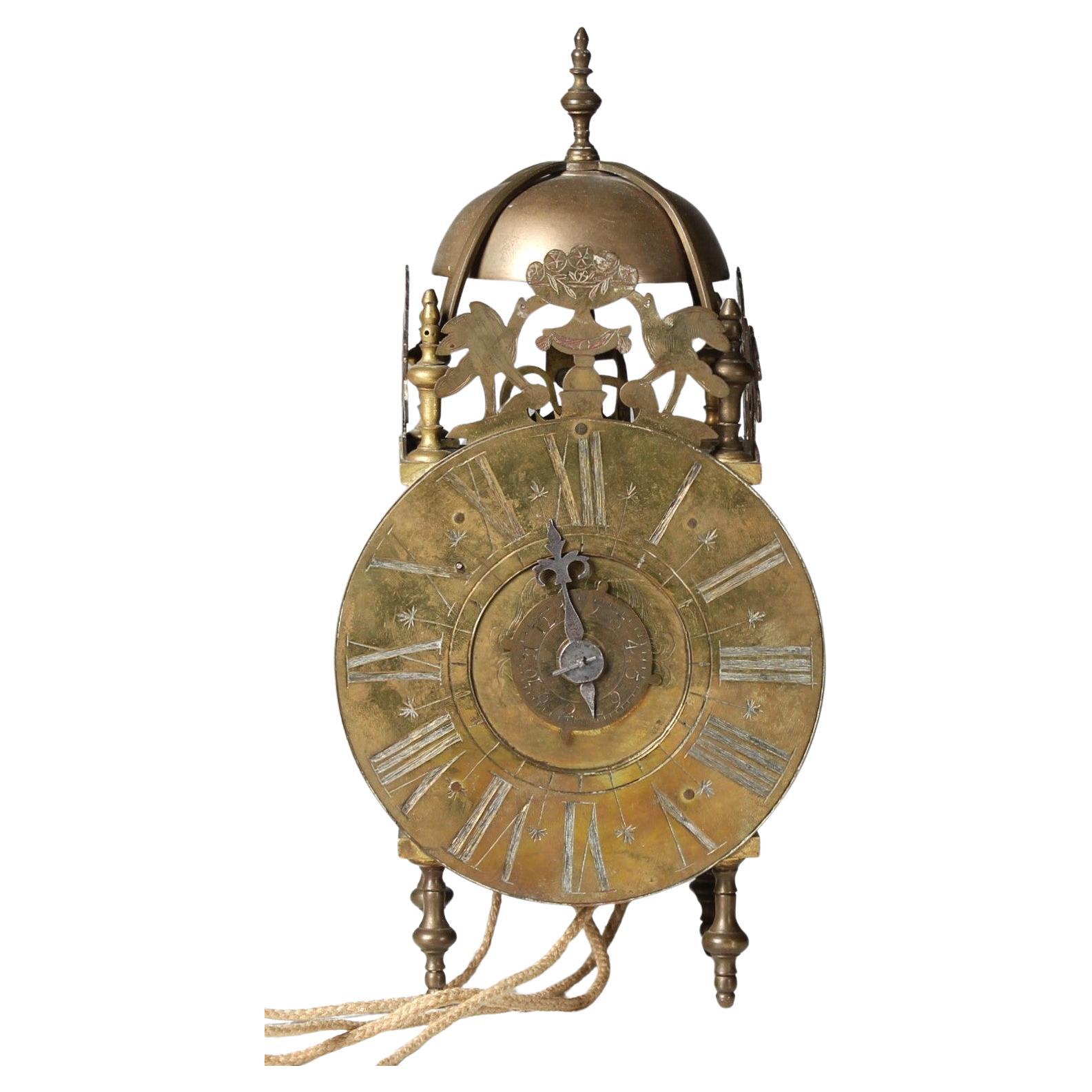 Unrestored French Lantern Clock, Early 18th Century