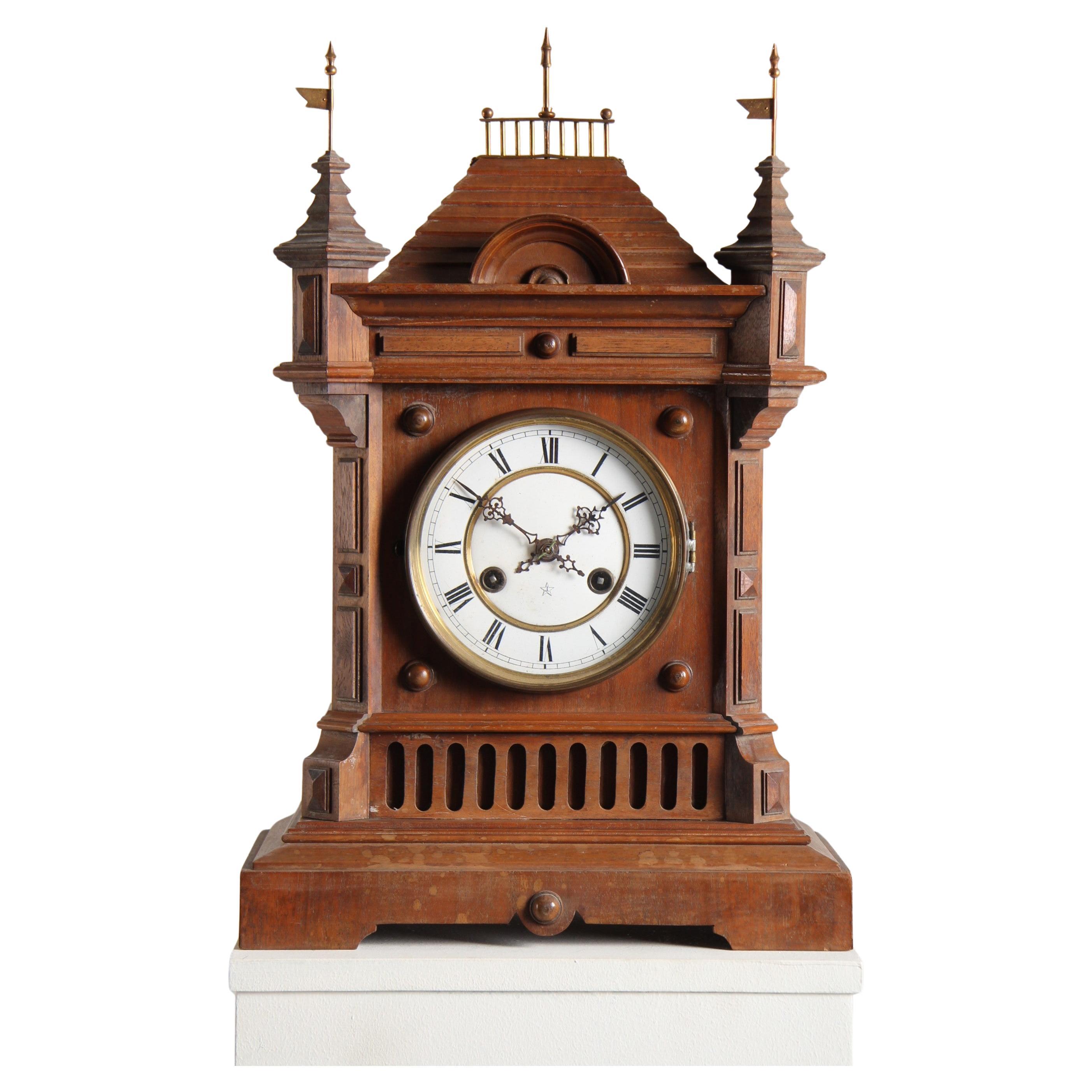 UNRESTORED German Mantel Clock, Circa 1880 For Sale