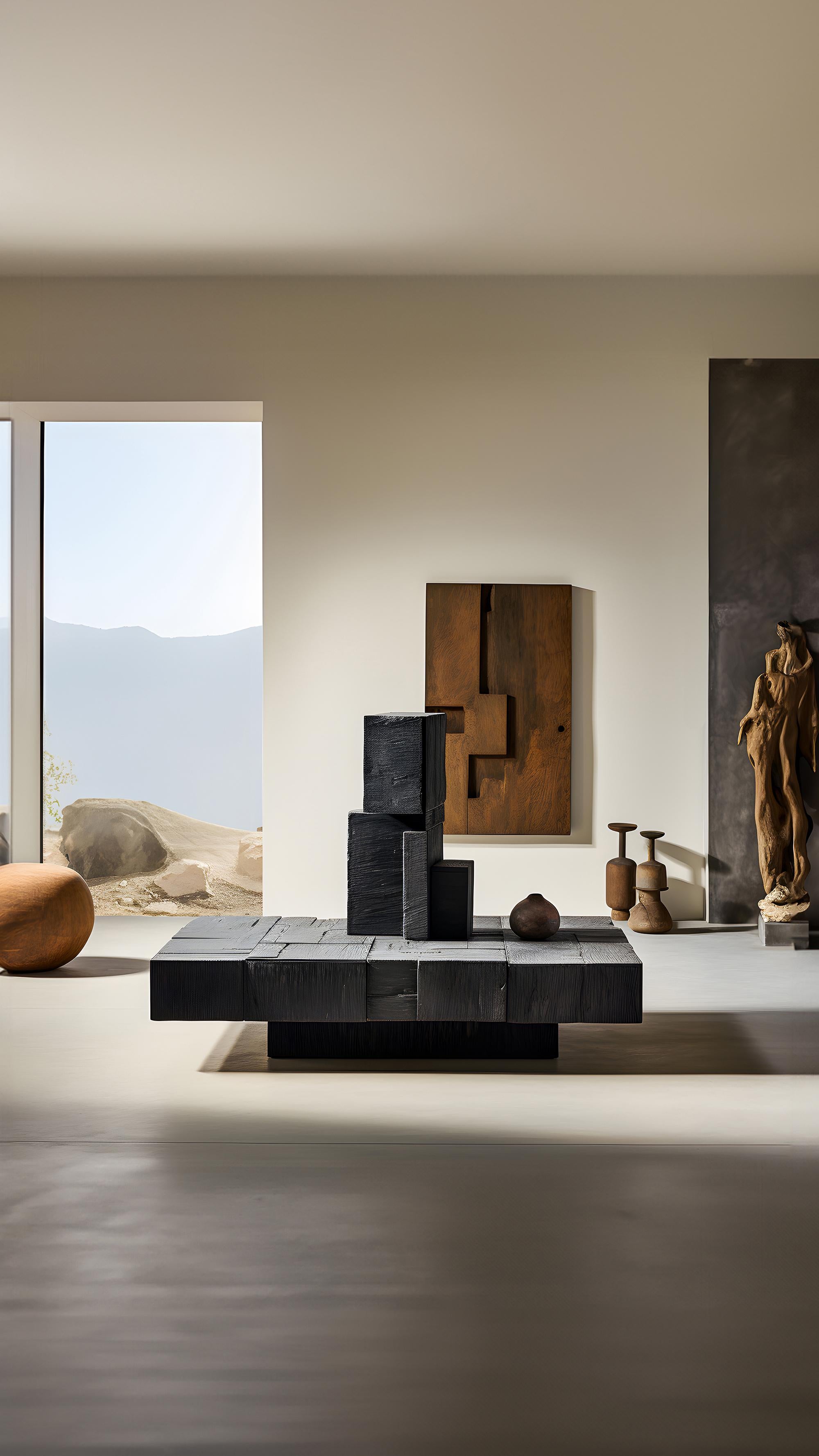 XXIe siècle et contemporain Force invisible n°55 : table de Joel Escalona, bois massif inspiré de la sculpture en vente