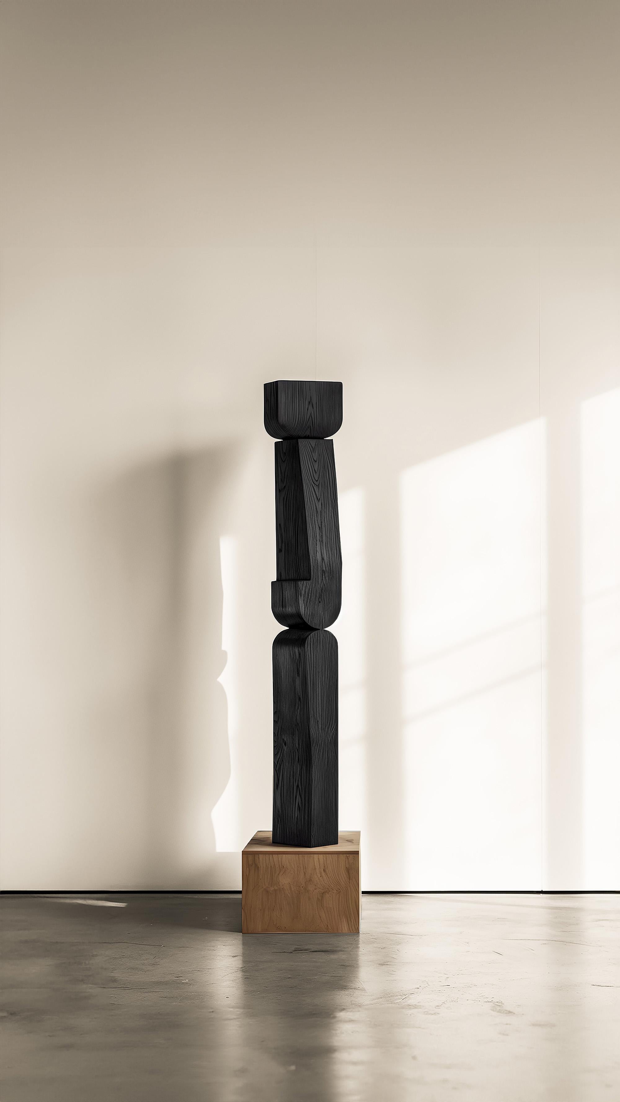 Fatto a mano Scultura d'arte moderna in legno massiccio Unseen Force No41 di Joel Escalona in vendita