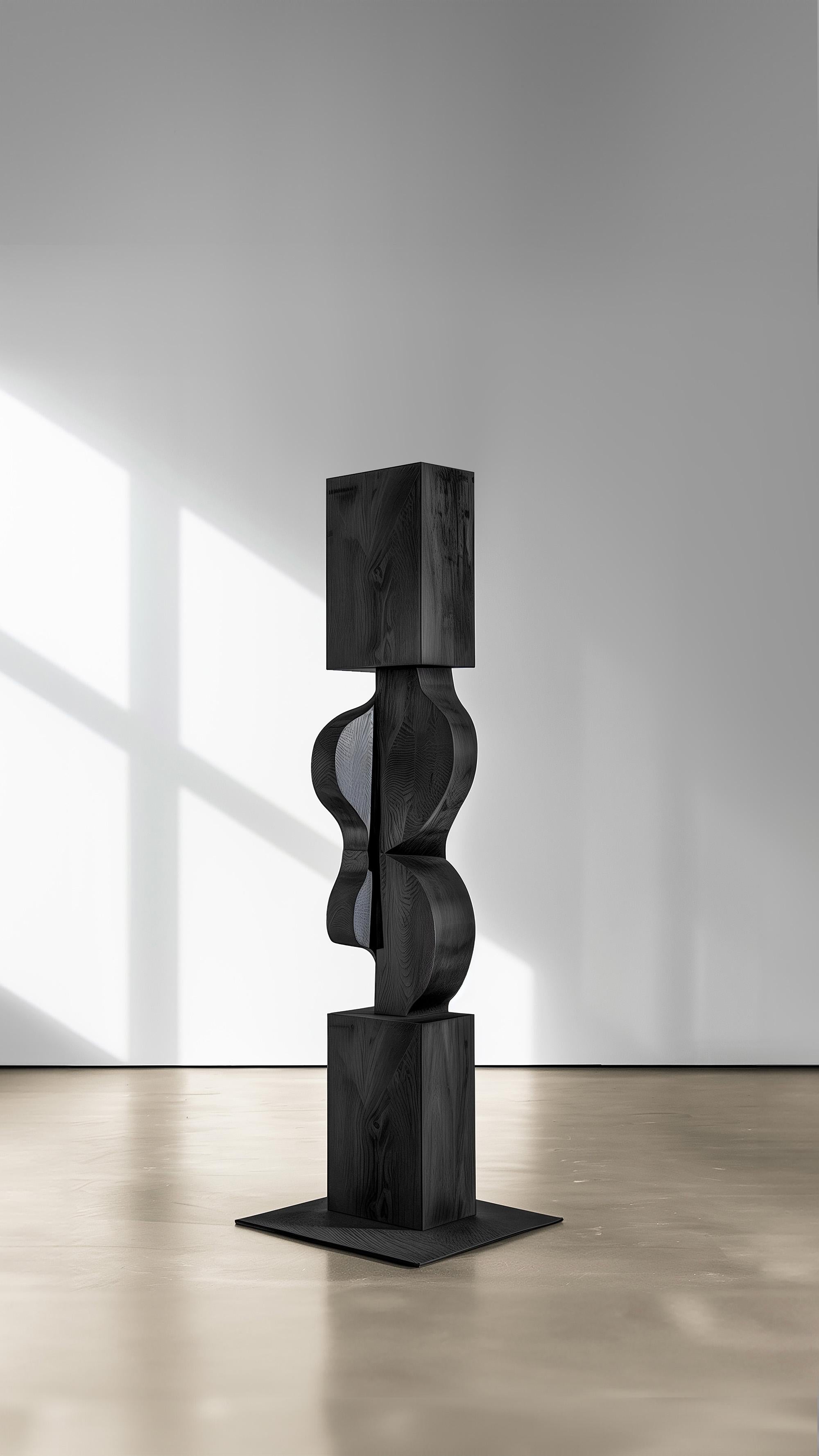 Hand-Crafted Unseen Force No44 Abstract Solid Wood Sculpture Crafted by NONO For Sale