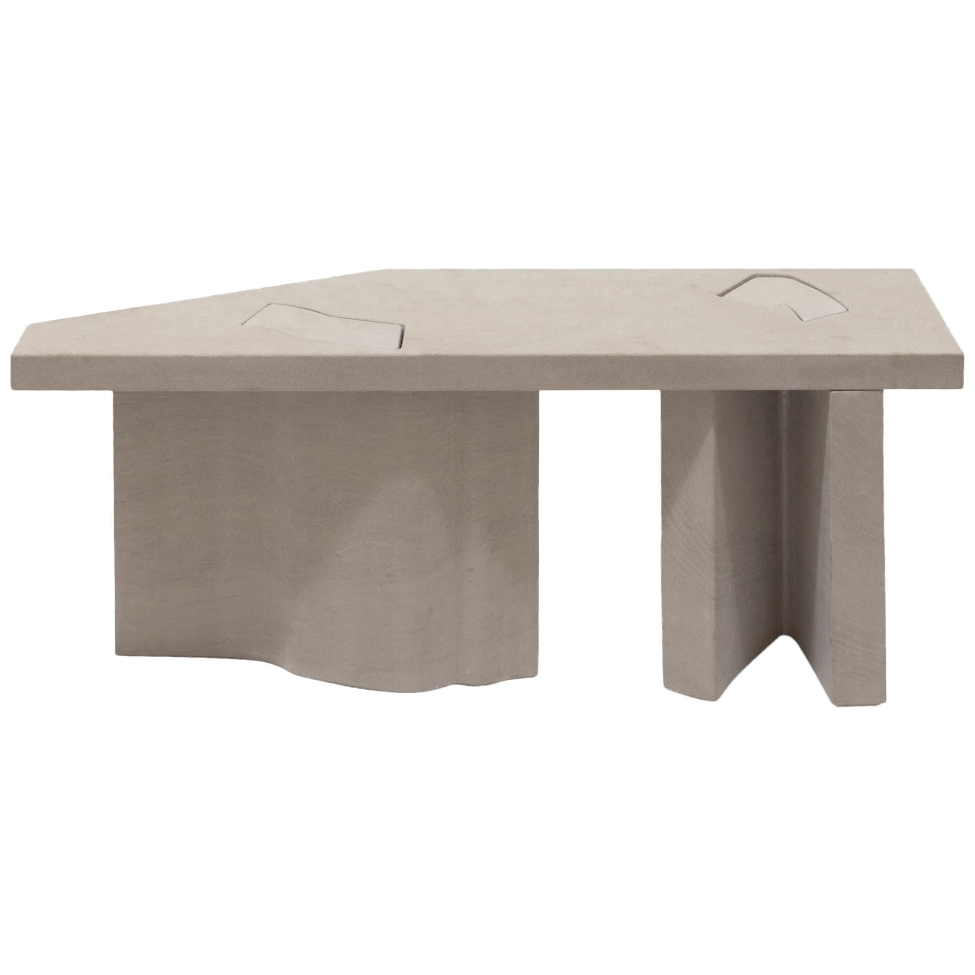 Unsighted Table 1 by Bahraini-Danish in Giallo Avorio Marble en vente