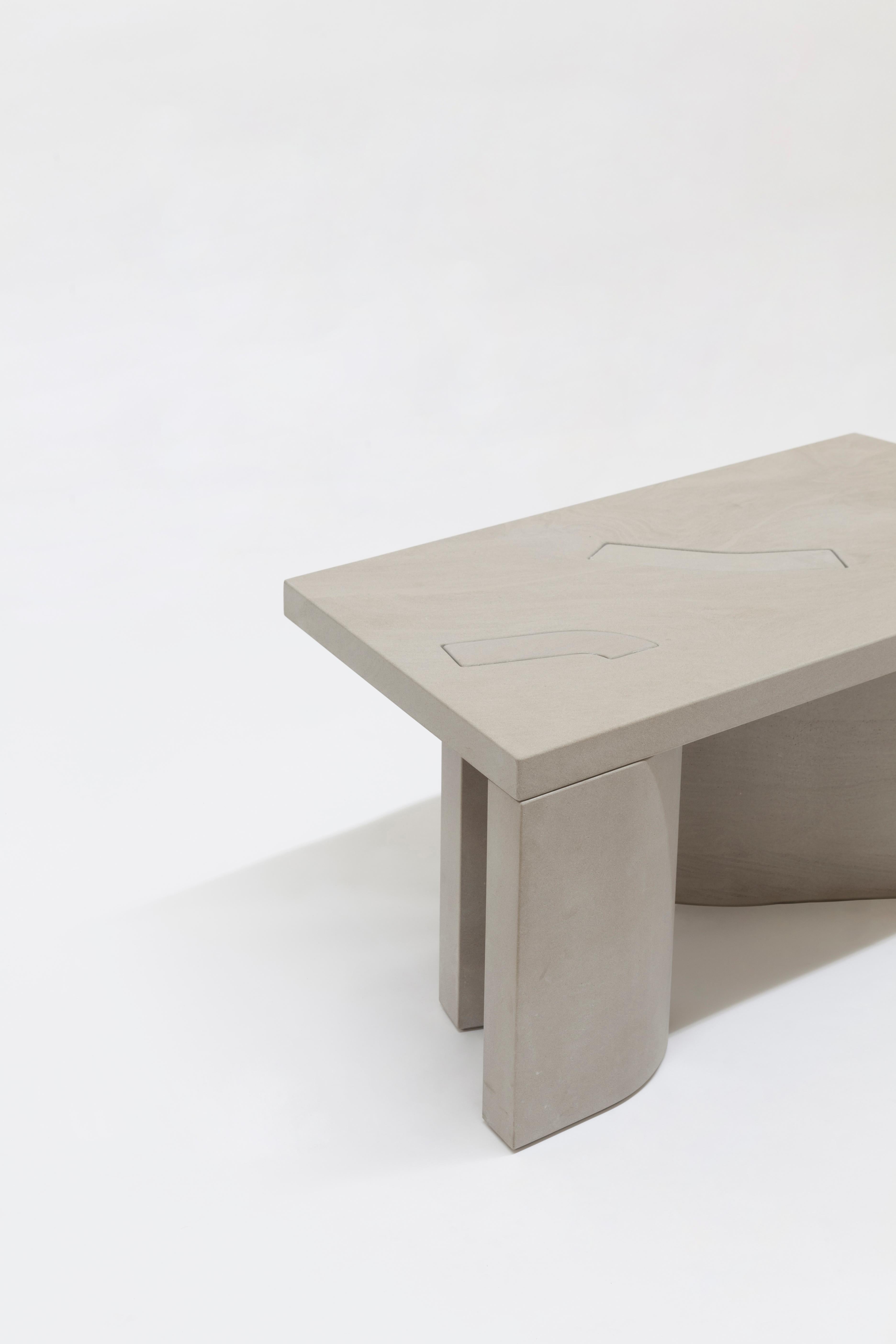 Unsighted Table 5 by Bahraini-Danish in Giallo Avorio Marble In New Condition For Sale In Pireaus-Athens, Greece