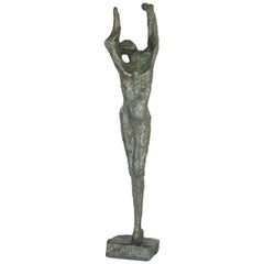 Figure en bronze brutaliste de l'école américaine non signée