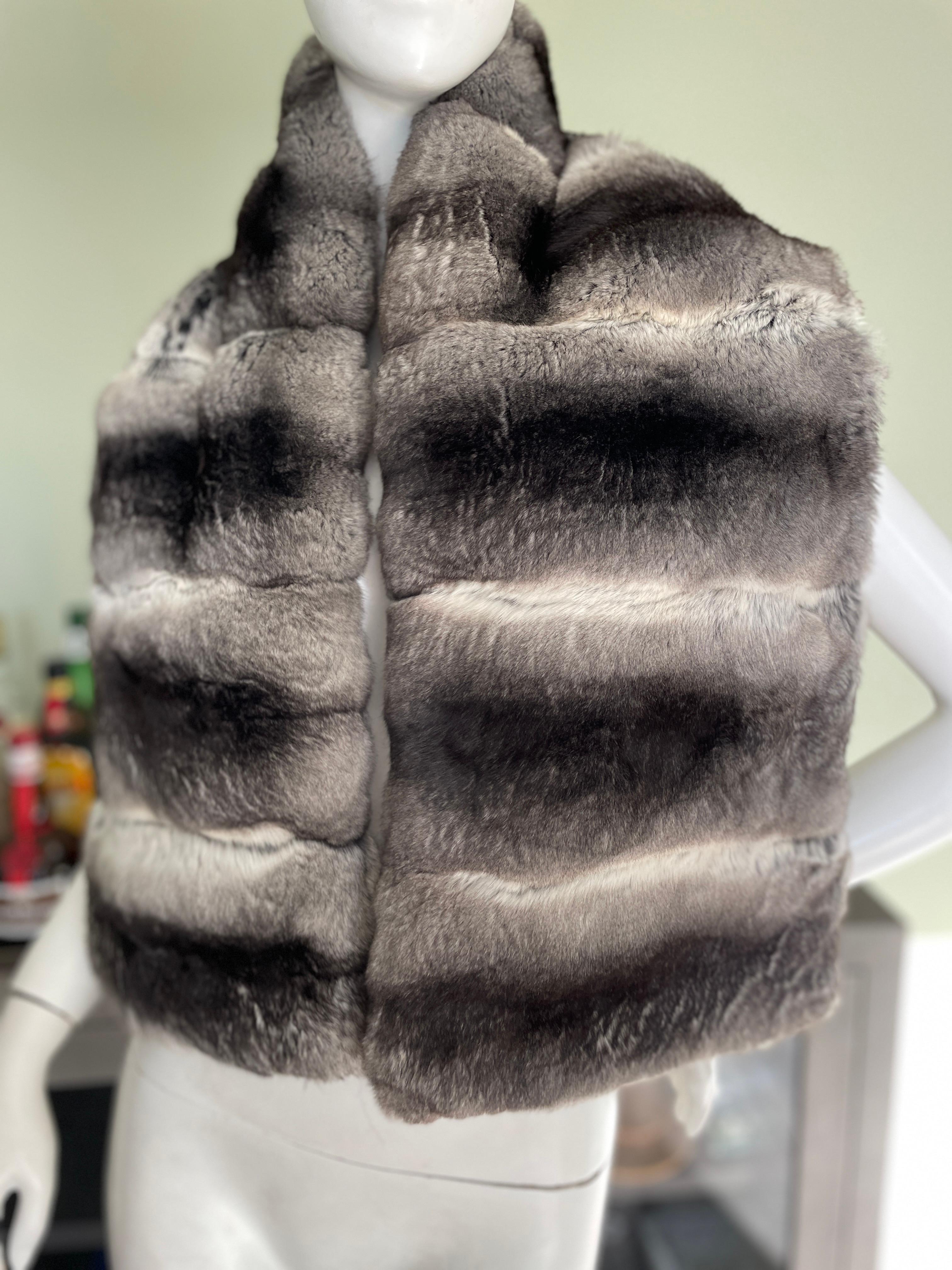 Unsigned Chinchilla Wrap .This is contemporary and very supple and fresh , not a vintage fur.
