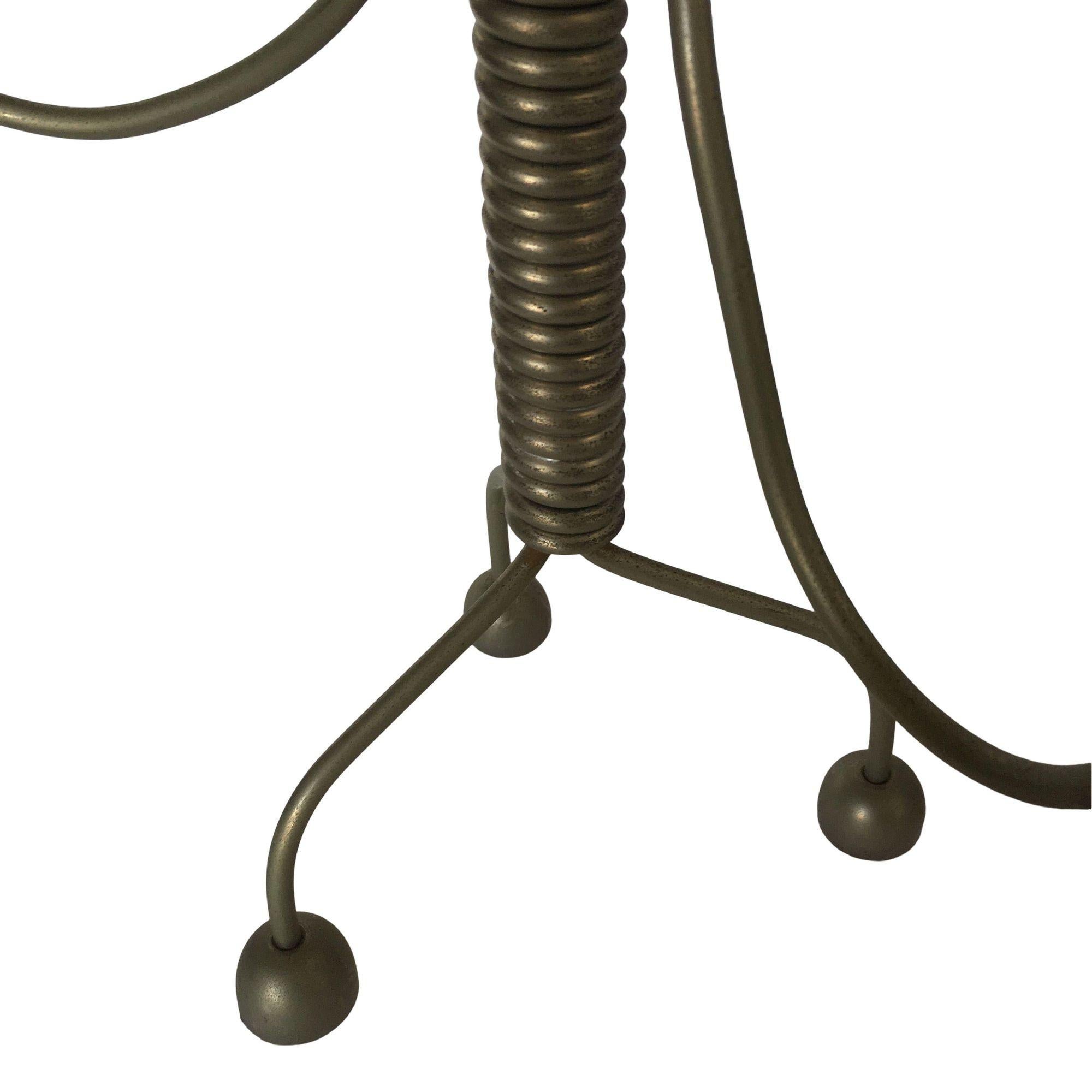 Unsigned Custom Coiled Wire Abstract Candelabra, circa 1960 For Sale 3