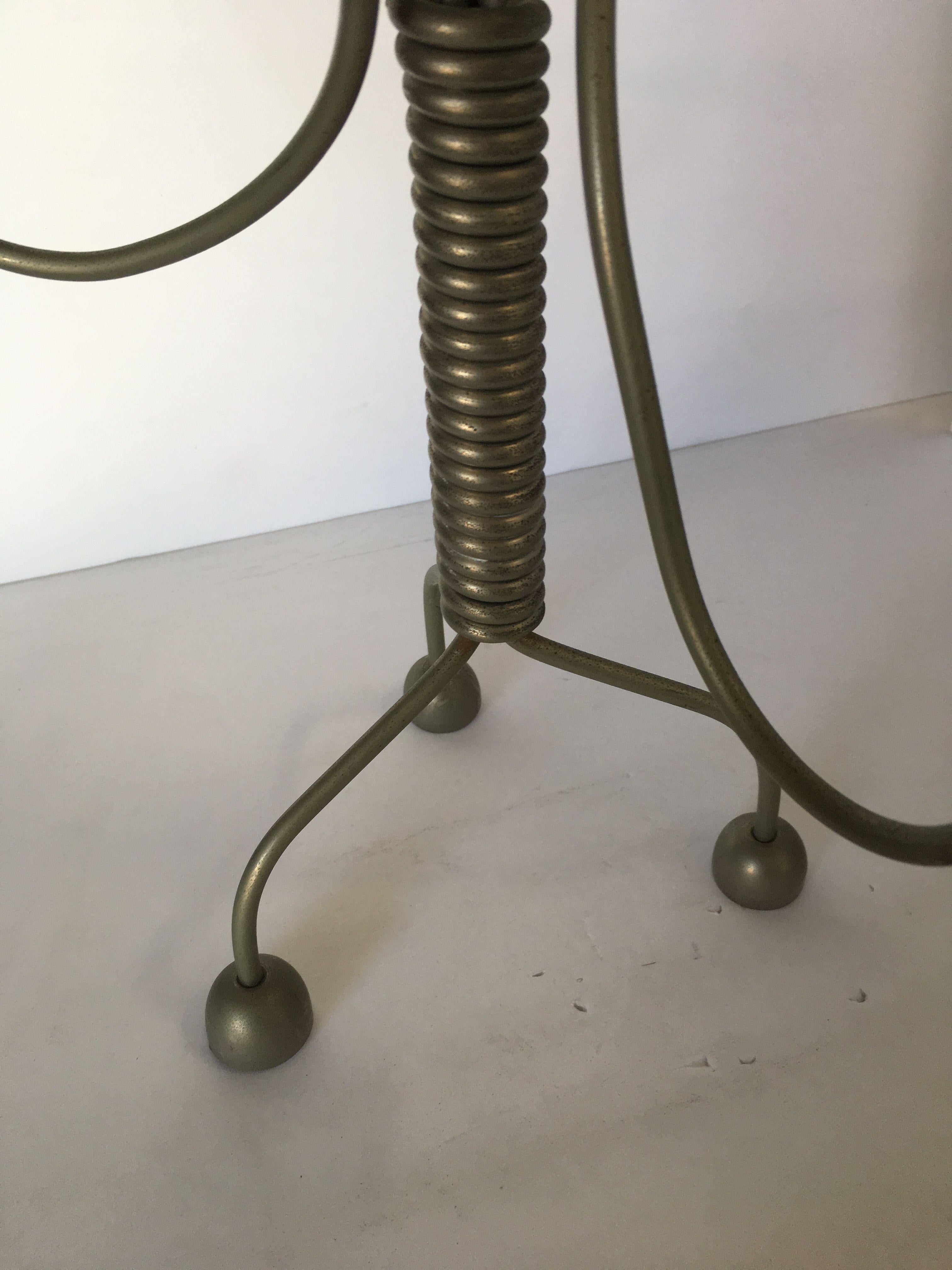 Unsigned Custom Coiled Wire Abstract Candelabra, circa 1960 For Sale 1