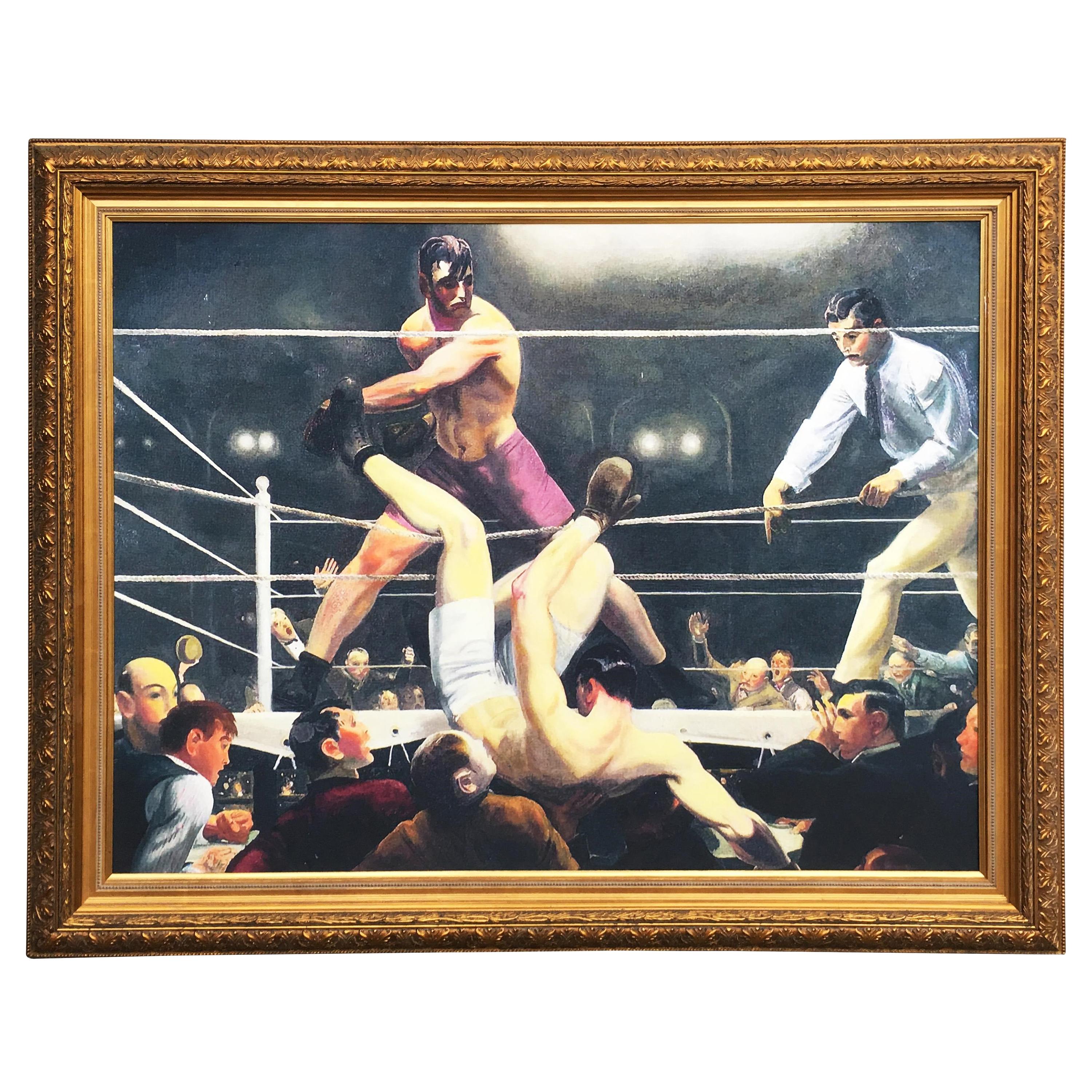 Unsigned Knock Out Boxing Fight Glicee print , Framed