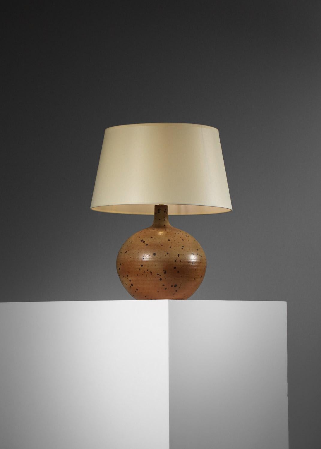 Unsigned La borne France ceramic lamp from the 60's - H039 In Excellent Condition For Sale In Lyon, FR