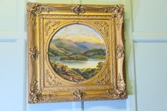 Unsigned Victorian Landscape in a Large Square Frame A superb decorators piece