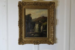 Unsigned Victorian Oil Painting, of a Water Fall