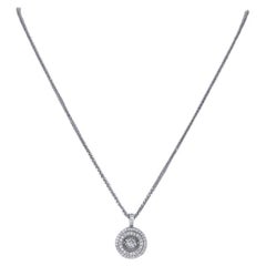 Amore inarrestabile Collana a doppia aureola con diamanti da 18" in oro bianco 14k Rd1.00ctw Moves