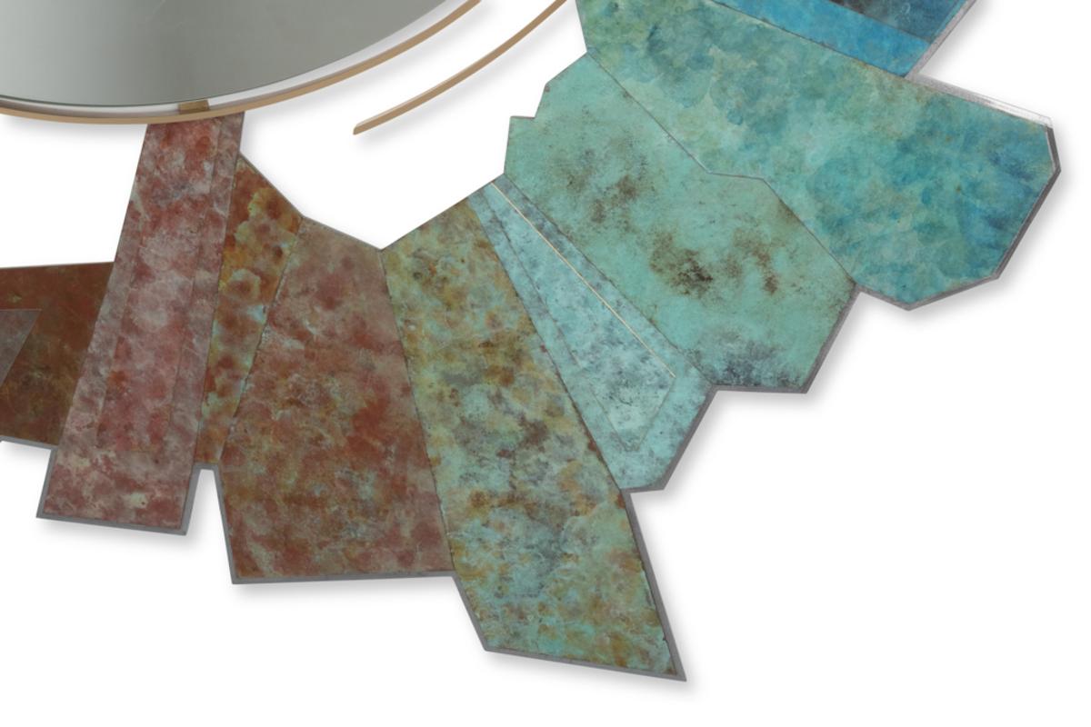 Unstructured bronze and oxidized brass mirror. Contemporary. Siglo XXI y contemporáneo en venta