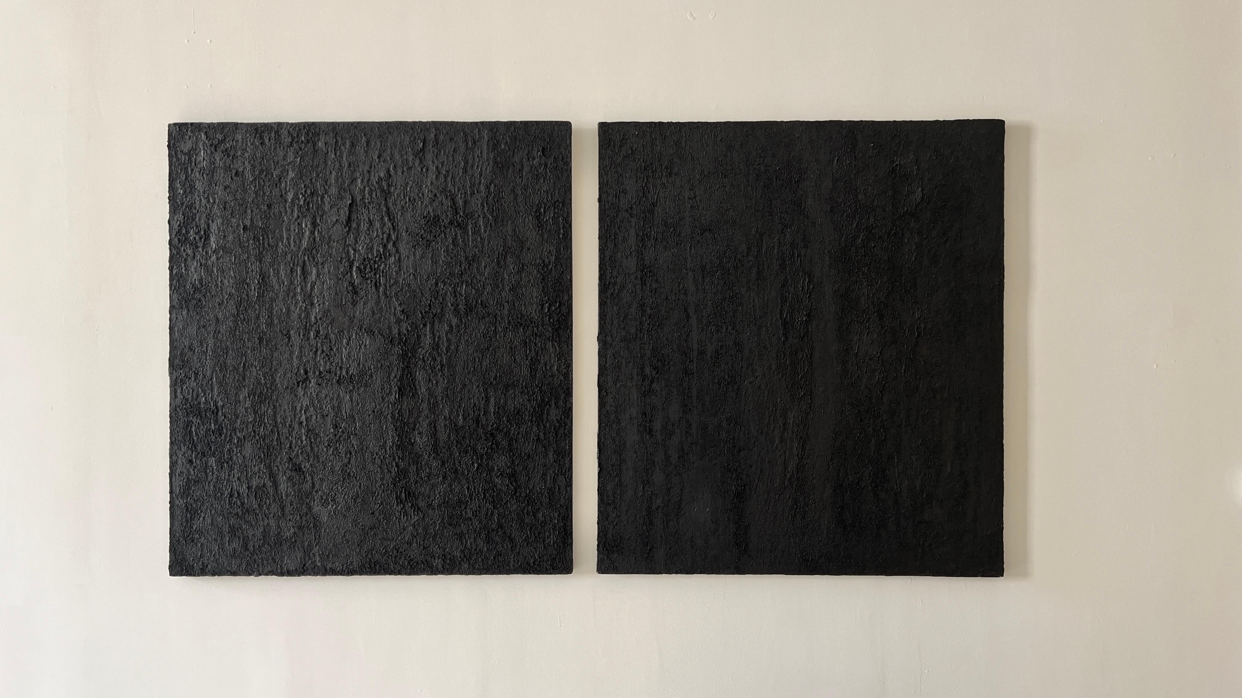 The diptych painting Untitiled: (No Trace - 2009 -2010 ) is an artwork inspired and created during the Big Sur basin fire in 2009.
The image of burned patterns of ancient redwood trees consumed by fire...
The title refers to the Zen Mind – No