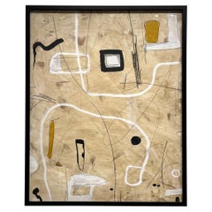 Untitled #131 by Murray Duncan, mix media on paper, framed, abstract, geometric