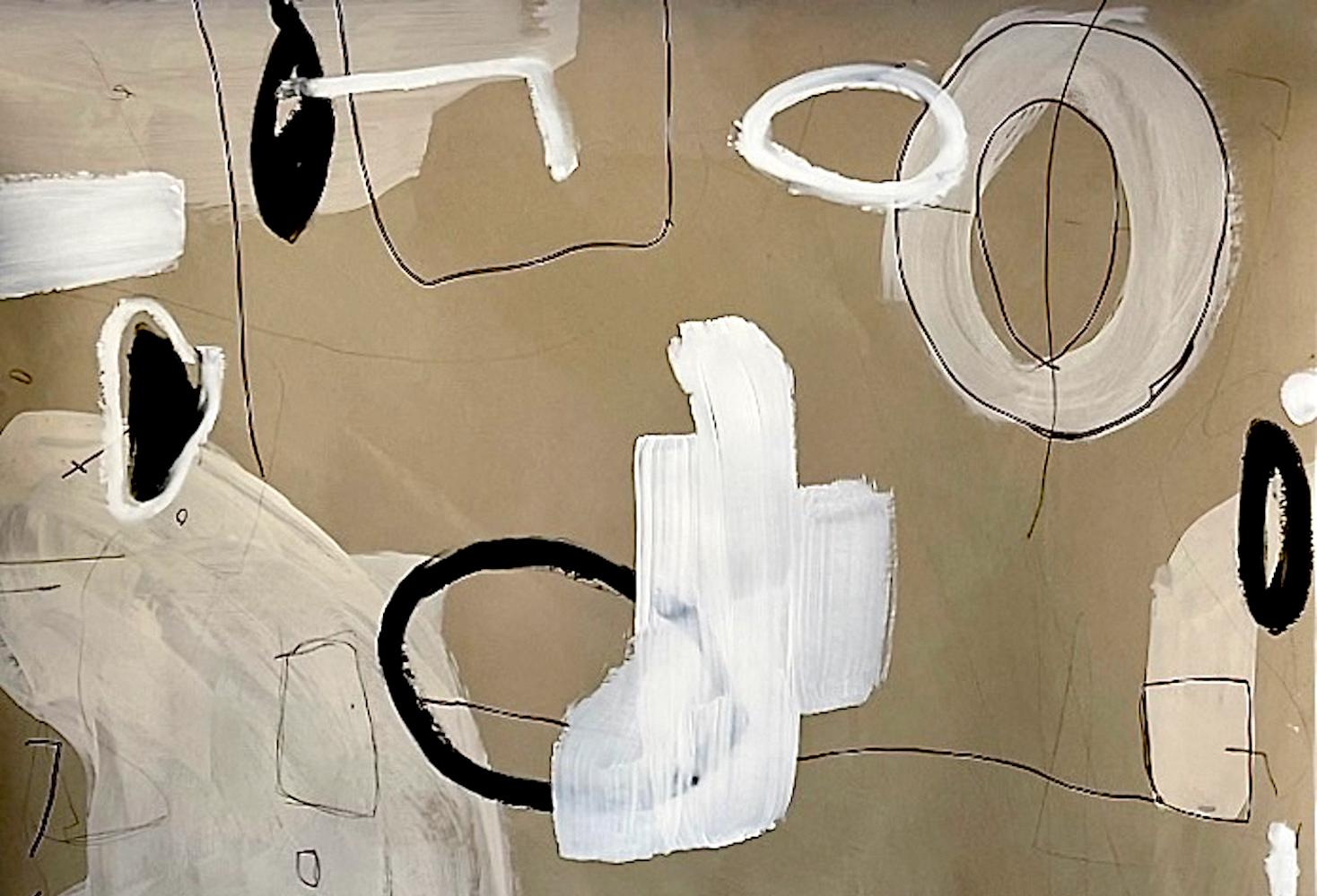 Untitled #135 von Murray Duncan, Mischtechnik auf Papier, gerahmt, abstrakt, geometrisch (Moderne) im Angebot