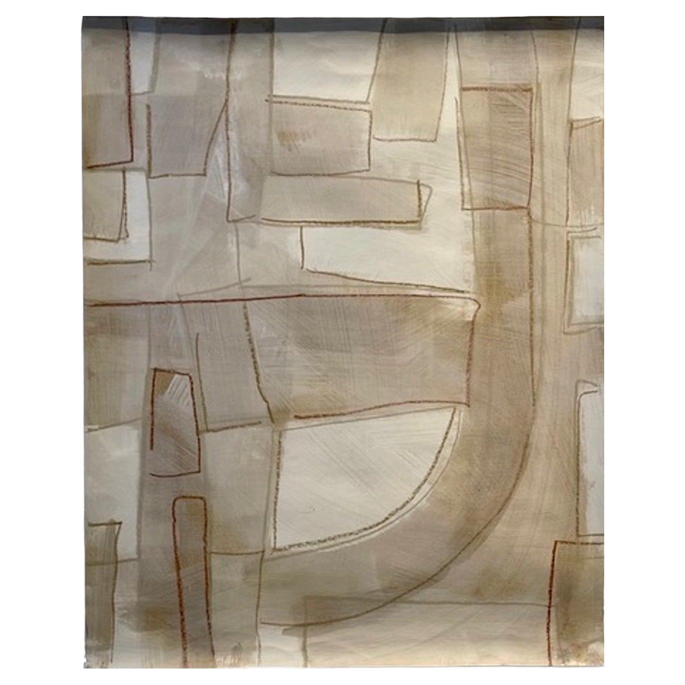 Sans titre n° 139 de Murray Duncan, technique mixte sur papier, abstrait, géométrique, moderne