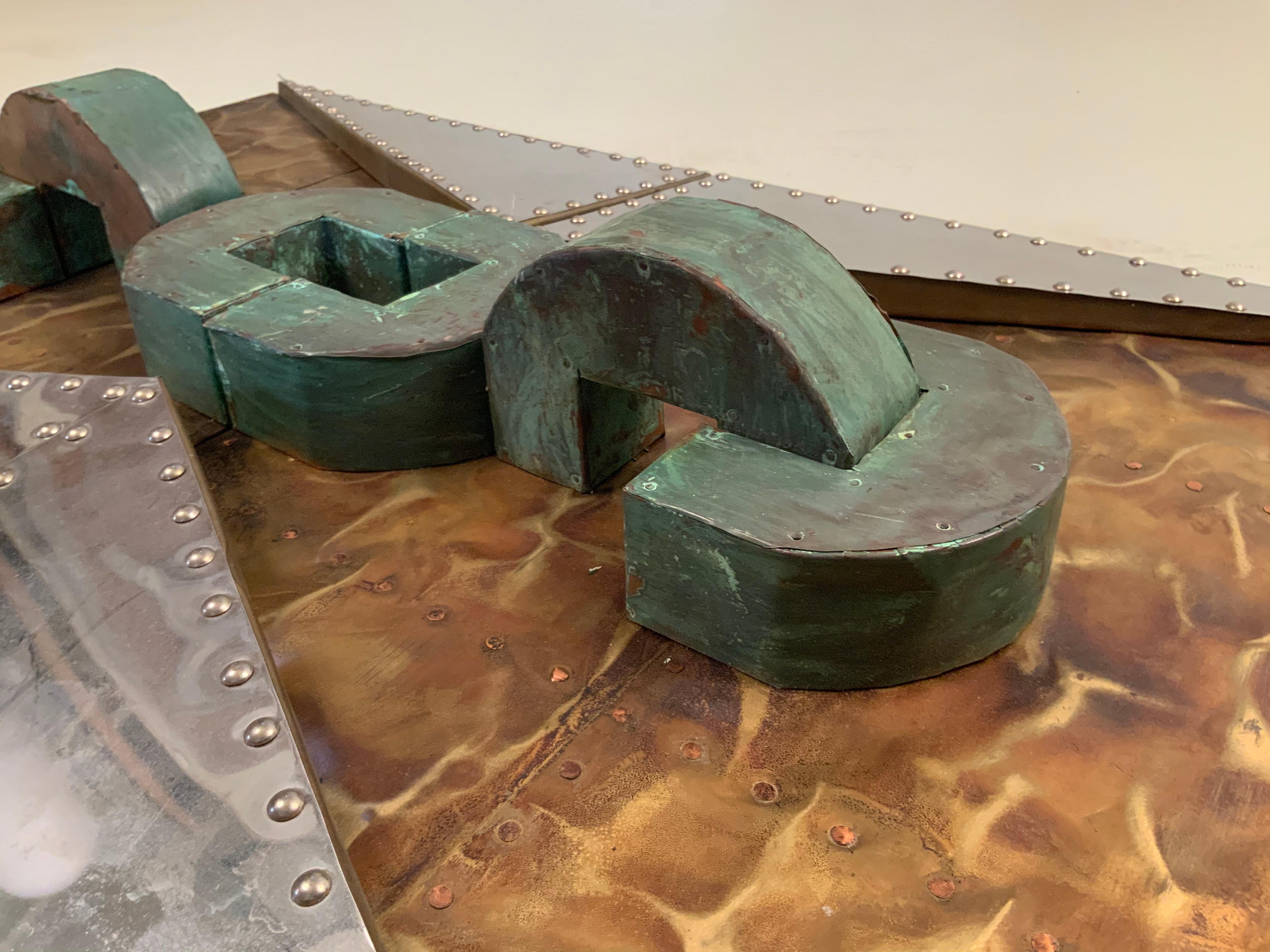 'Untitled' 1970s Sculpture in Copper and Brass In Good Condition For Sale In Hudson, NY