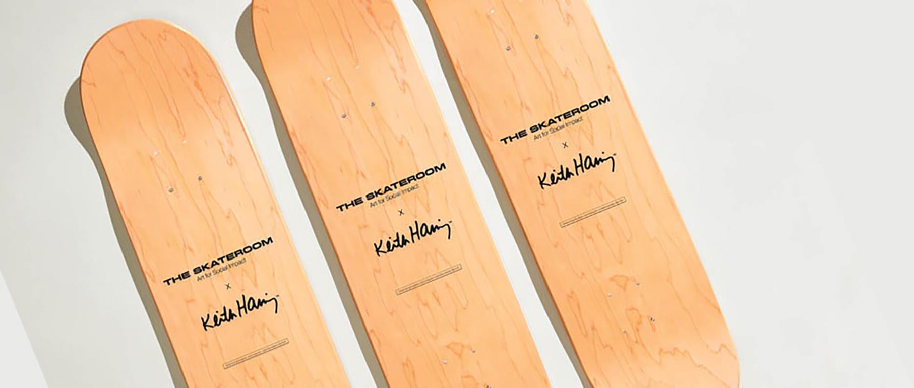 Set of three skateboard decks
7-ply Canadian Maplewood with screenprint
Measure: Each deck 31 H x 8 inches
Mounting hardware included
Open edition (screen-printed signature).

Shipping note: This item ships from Belgium. Please allow 5-7