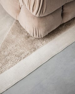 Tapis sans titre 2 crème/almond, en laine nouée à la main au design scandinave